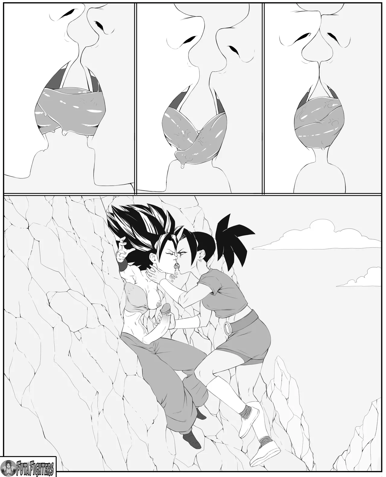 Caulifla vs Kale FutaFighters ongoing page 22 featuring kale dragon ball z parody - shemale catfight hentai manga - read online free
