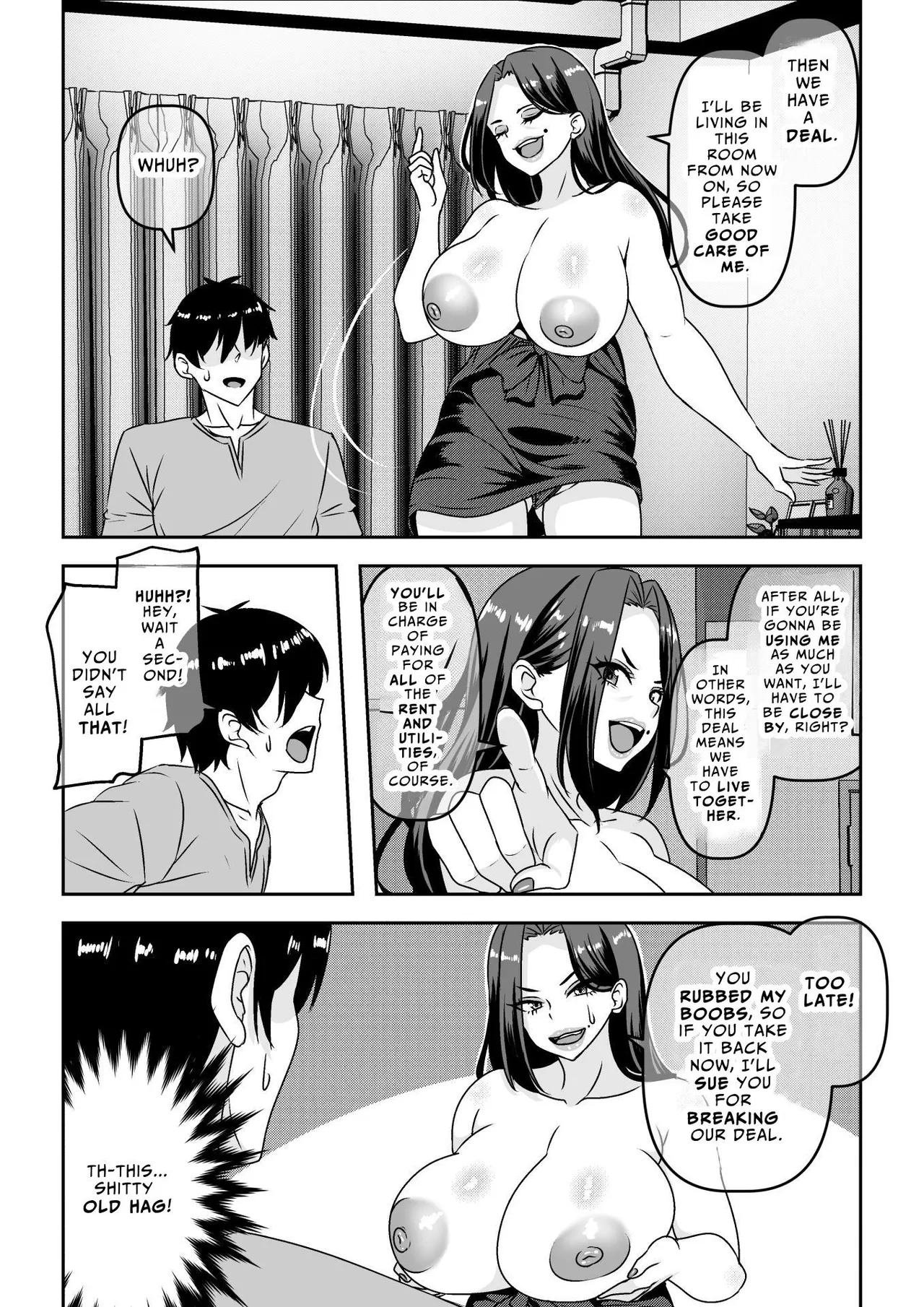 [Waribashi Kouka] Ore ga Seigou na no o Shirazu ni Tsuki Ichi Man de Yarihoudai no Subscription Keiyaku o Musun de shimatta Funinki Fuuzokujou Oba-san | Unpopular Prostitute Signs An All-I-Can-Fuck Monthly Subscription Not Knowing I'm A Total Horndog [English] [Reforged] page 10 original parody - squirting milf hentai manga - read online free