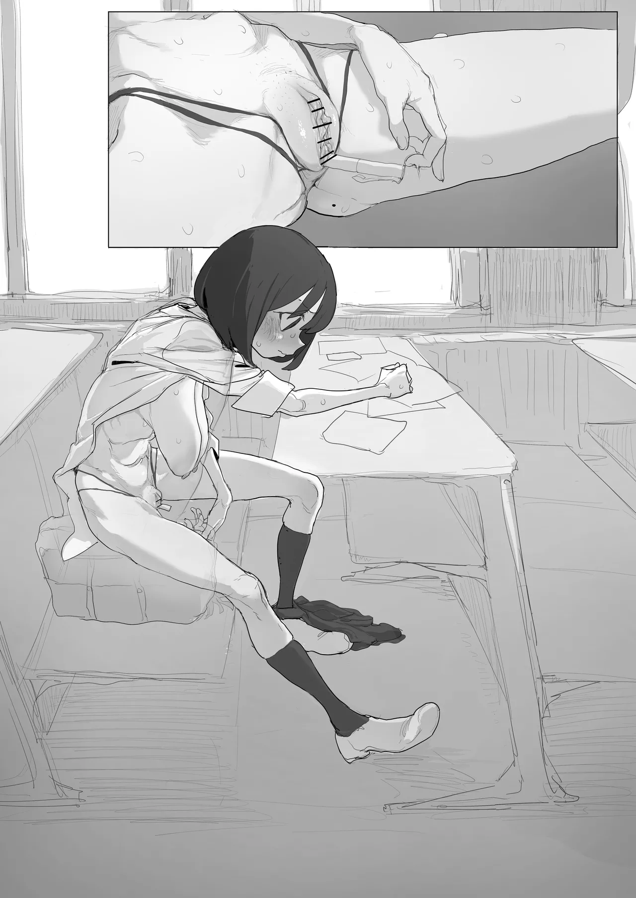 自習室で露出オナの練習してたら友達が来てピンチのルナちゃん page 21 original parody - squirting sweating hentai manga - read online free