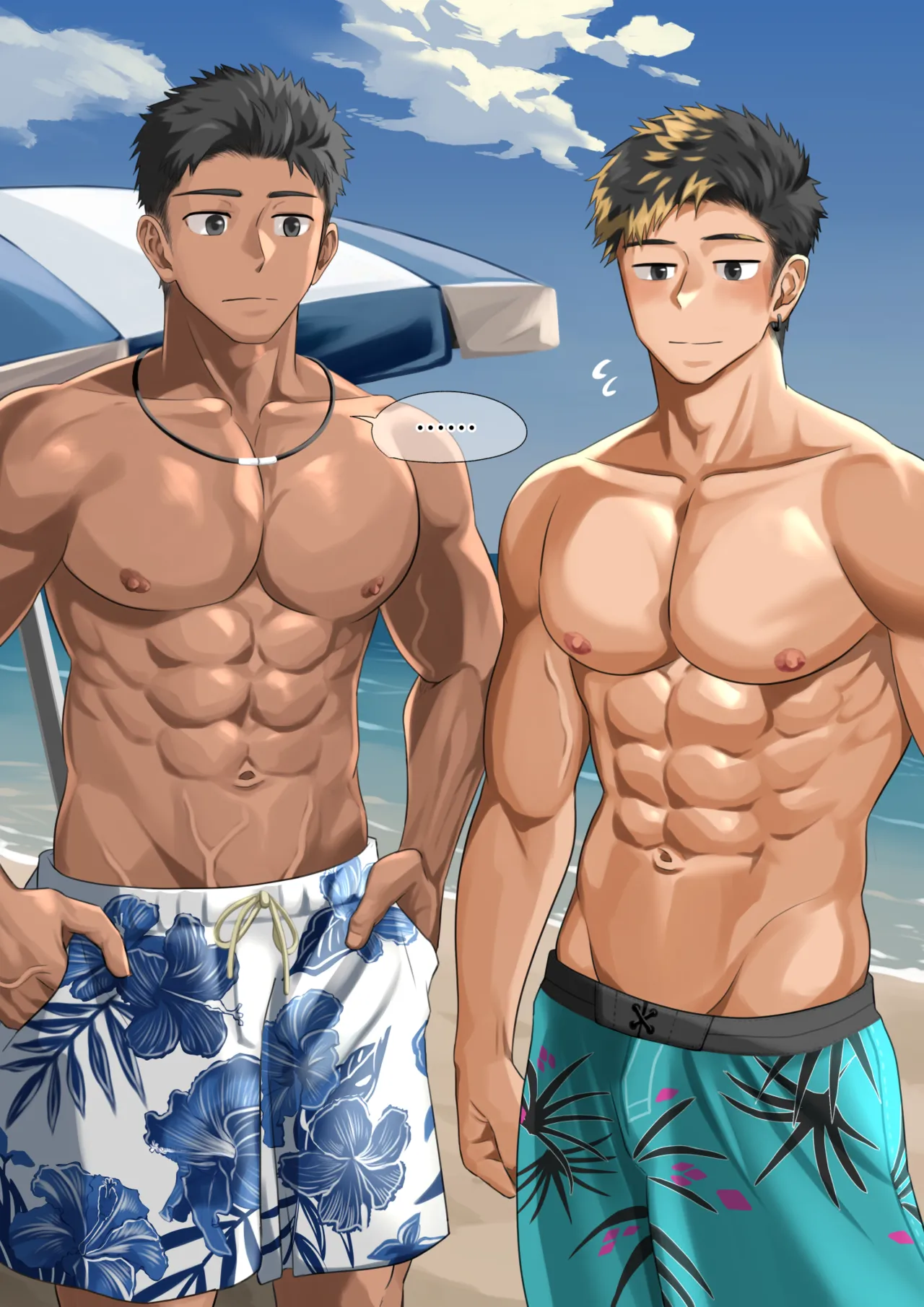 [motyaki] ビーチで逆ナン…(p10.)【ENG】 (Pixiv Fanbox) page 14 original parody - males only yaoi hentai manga - read online free