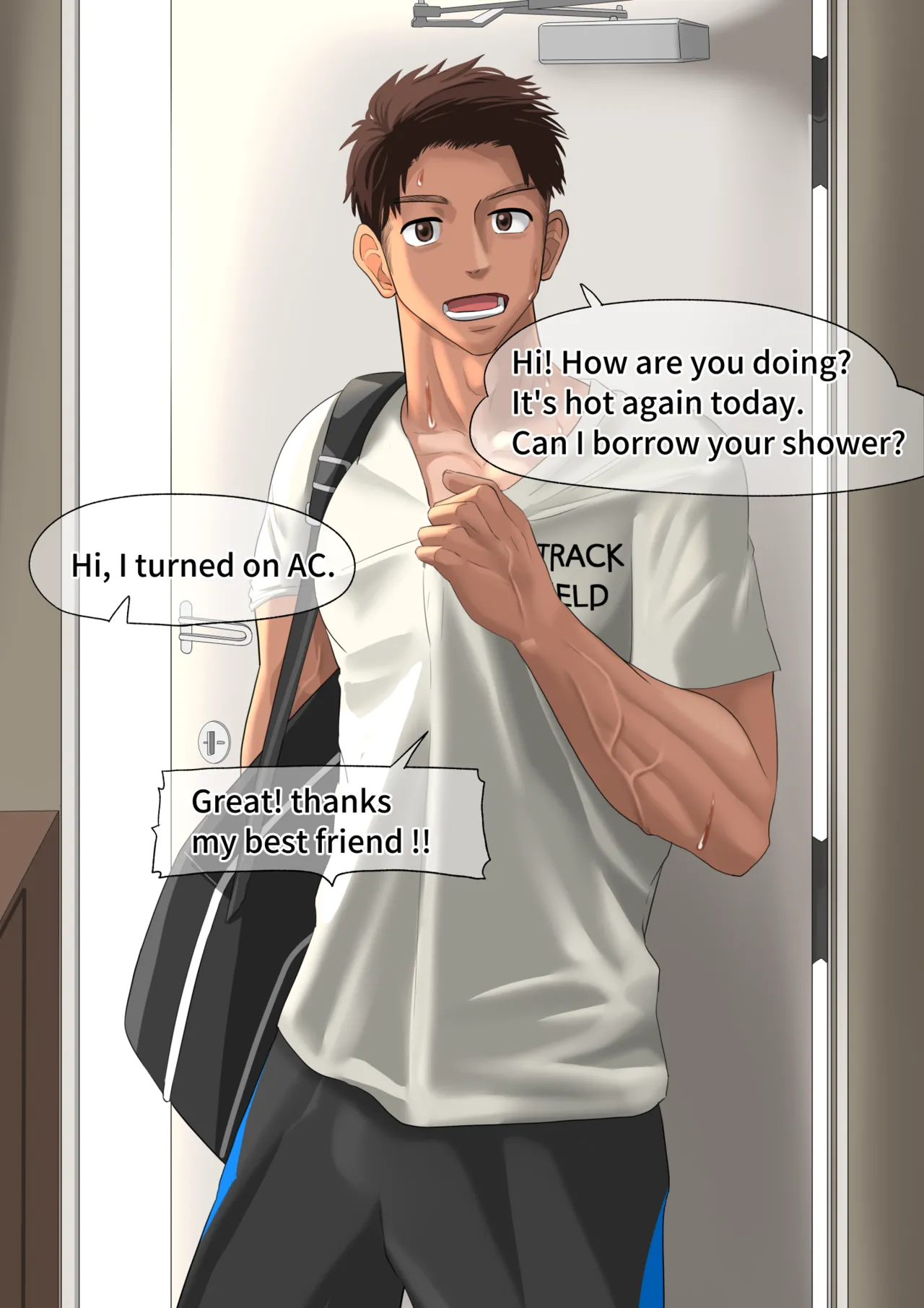 [motyaki] 片想いしてる友達が家に来た1(11p.)【ENG】 (Pixiv Fanbox) page 12 original parody - muscle yaoi hentai manga - read online free