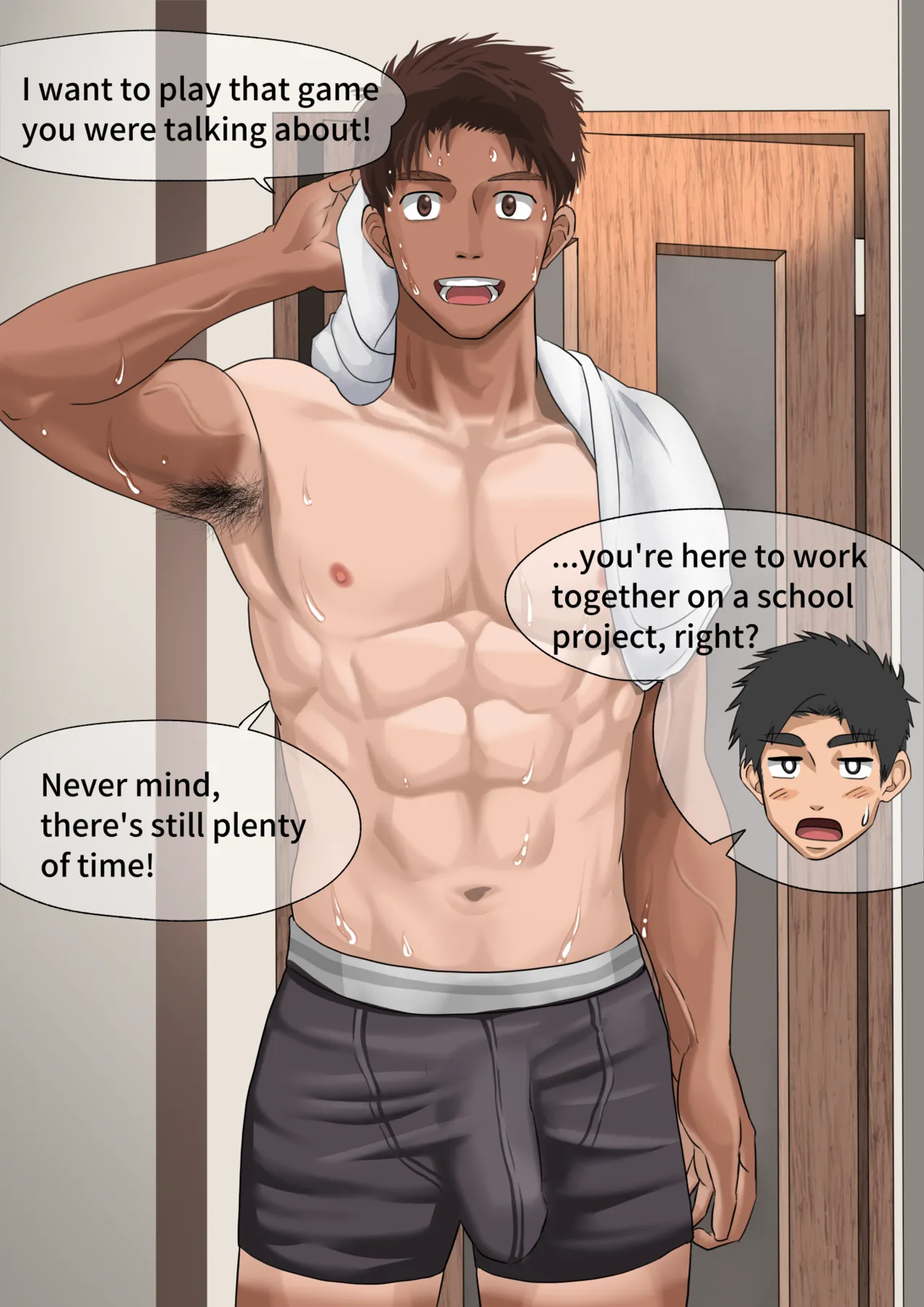 [motyaki] 片想いしてる友達が家に来た1(11p.)【ENG】 (Pixiv Fanbox) page 18 original parody - muscle yaoi hentai manga - read online free