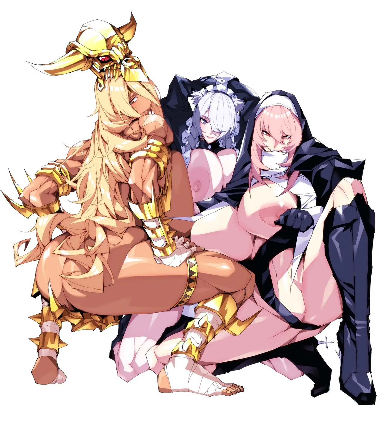 [Yakiniku Tabetei (Pobotto)] Kyokon Tensei -Seiki Shijou Shugi na Isekai ni Tensei shita no de Bakunyuu Bijo to Hame Makuri -Gyaru Amazon & Inran Sister Hen- | 巨根转生—转生到性器至上主义的异世界与爆乳美女们纵情交欢—亚马逊女战士辣妹＆淫乱修女篇 [Chinese] [千禧美少女汉化] page 49 original parody - maid scar hentai manga - read online free