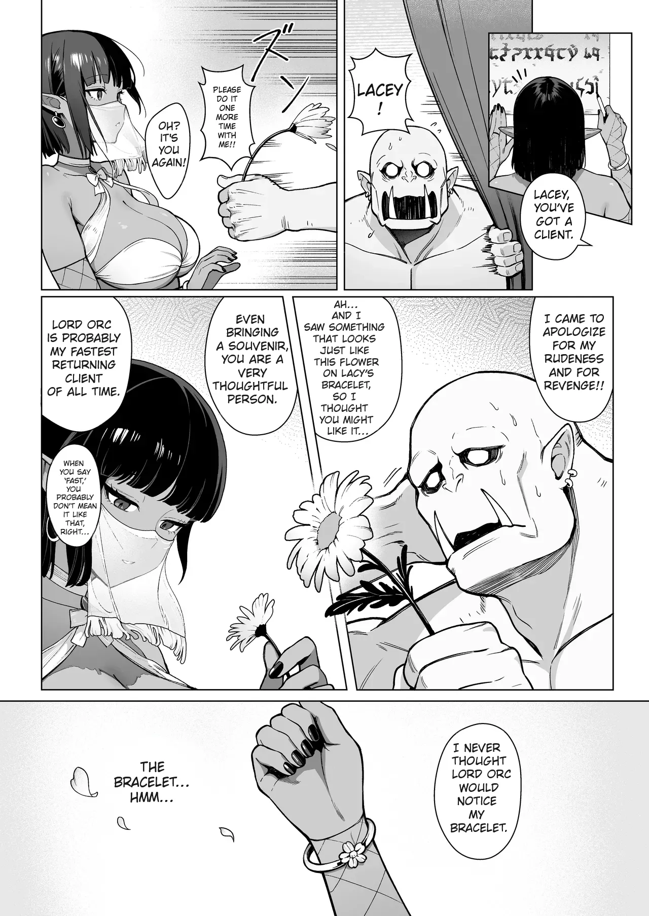 [(Sencha Bashira, Mugicha Bashira)] Fairy Brothel (Volume 1): The Virgin Orc Assigned To The Dark Skinned Elf [English] [Comics EnjoyerTranslation] page 26 original parody - elf sweating hentai manga - read online free