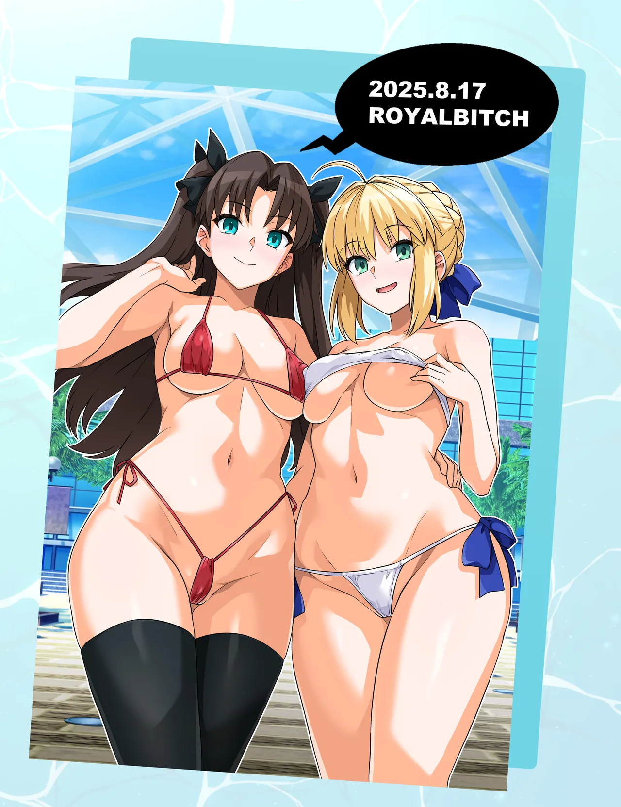 Saber-san Yarimoku Nanpamachi Pool Hen page 38 featuring rin tosaka fate stay night parody - nakadashi swimsuit hentai manga - read online free