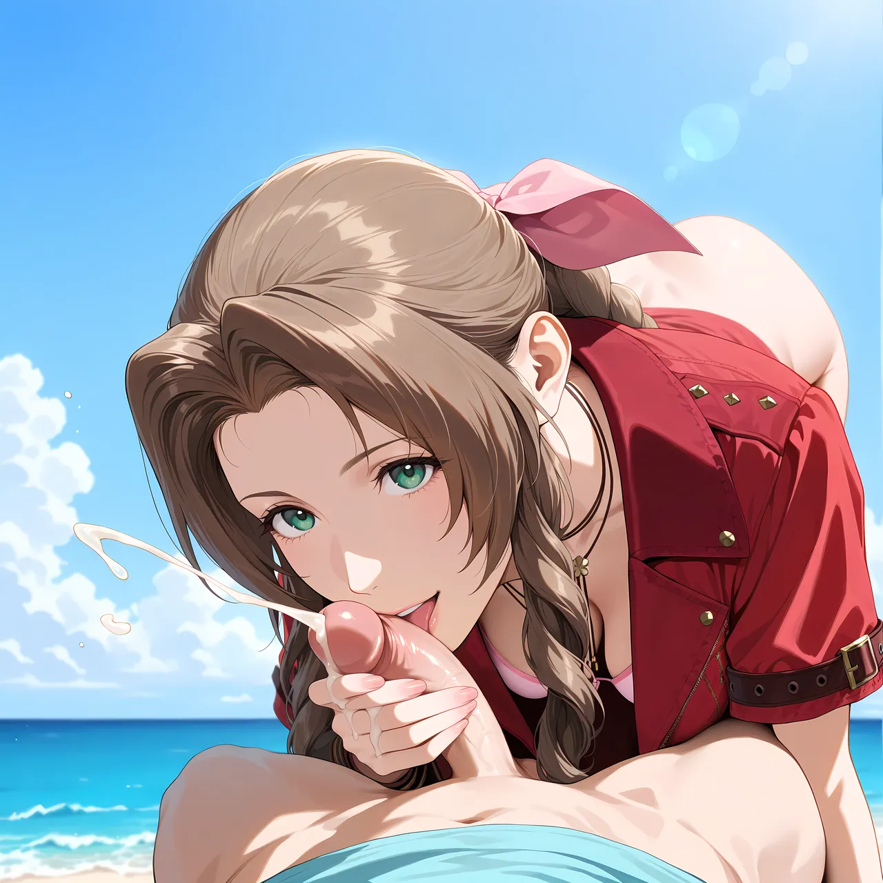 Aerith Banana Bouncer page 20 featuring aerith gainsborough final fantasy vii parody - swimsuit bikini hentai manga - read online free