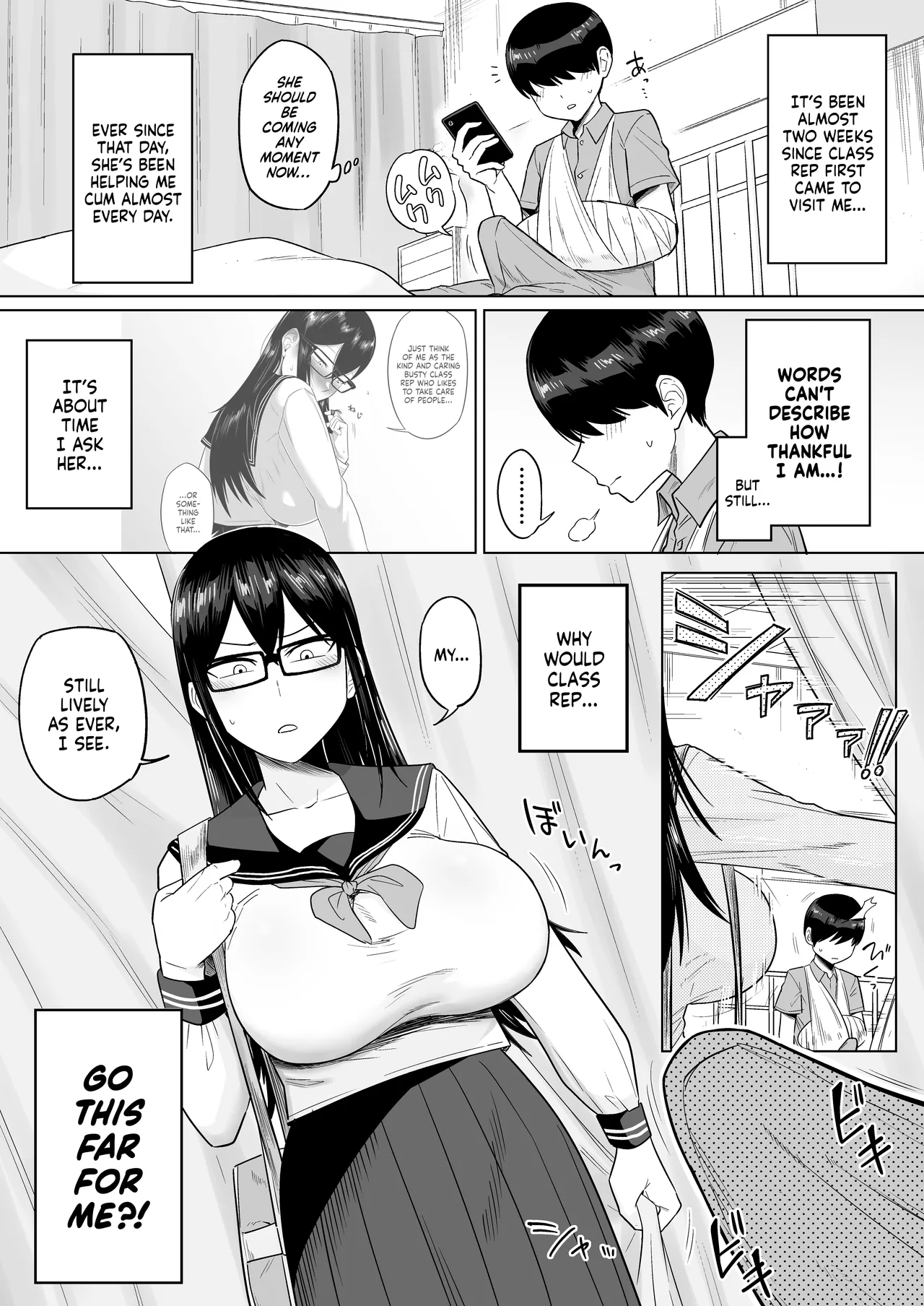 [Makosho] Sewayaki na Kyonyuu Gakkyuu Iinchou Sono 1-16 | The Kind and Caring Busty Class Rep Ch.1-16 [English] [NudeSalad] (Ongoing) page 69 original parody - handjob kissing hentai manga - read online free