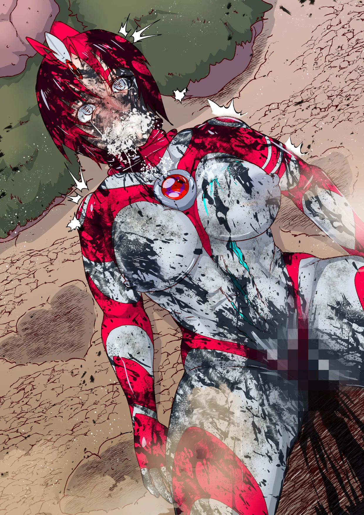 アトラルクスネオン6～汚されたヒロイン!モンスターの分泌液でグチャドロ無様大敗北!泡吹き失神KO巨大ヒロイン!巨大で凛々しいヒロインも負ければでっけぇゴミ箱イキ! page 21 featuring ultrawoman ultraman parody - giantess hentai manga - read online free