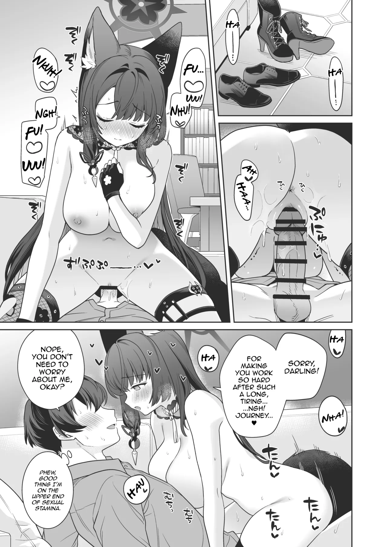 [NOMIYAGUMI (Ichinomiya)] Junjou ♥ Renjou Hatsujou Kitsune -4- | Pure ♥ Lovestruck Fox in Heat -4- (Blue Archive) [English] [mysterymeat3] [Digital] page 44 featuring sensei blue archive parody - big breasts multi-work series hentai manga - read online free