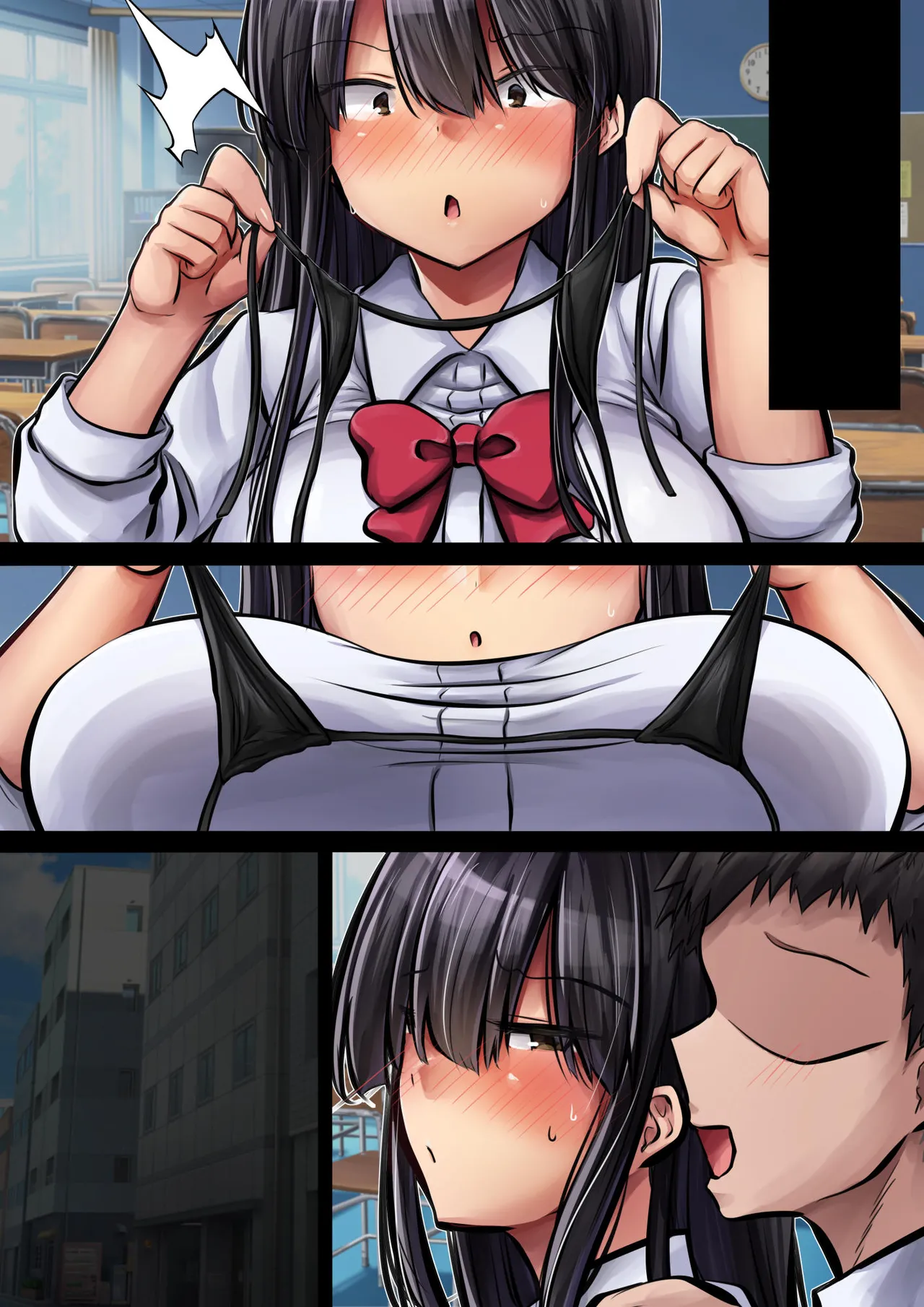 Metsuki mo Kuchi mo Warui Kouhai-chan wa Ore no koto ga Suki na node Sukebe na Mizugi Onegai shite Mechakucha H shimashita. page 64 original parody - big breasts swimsuit hentai manga - read online free