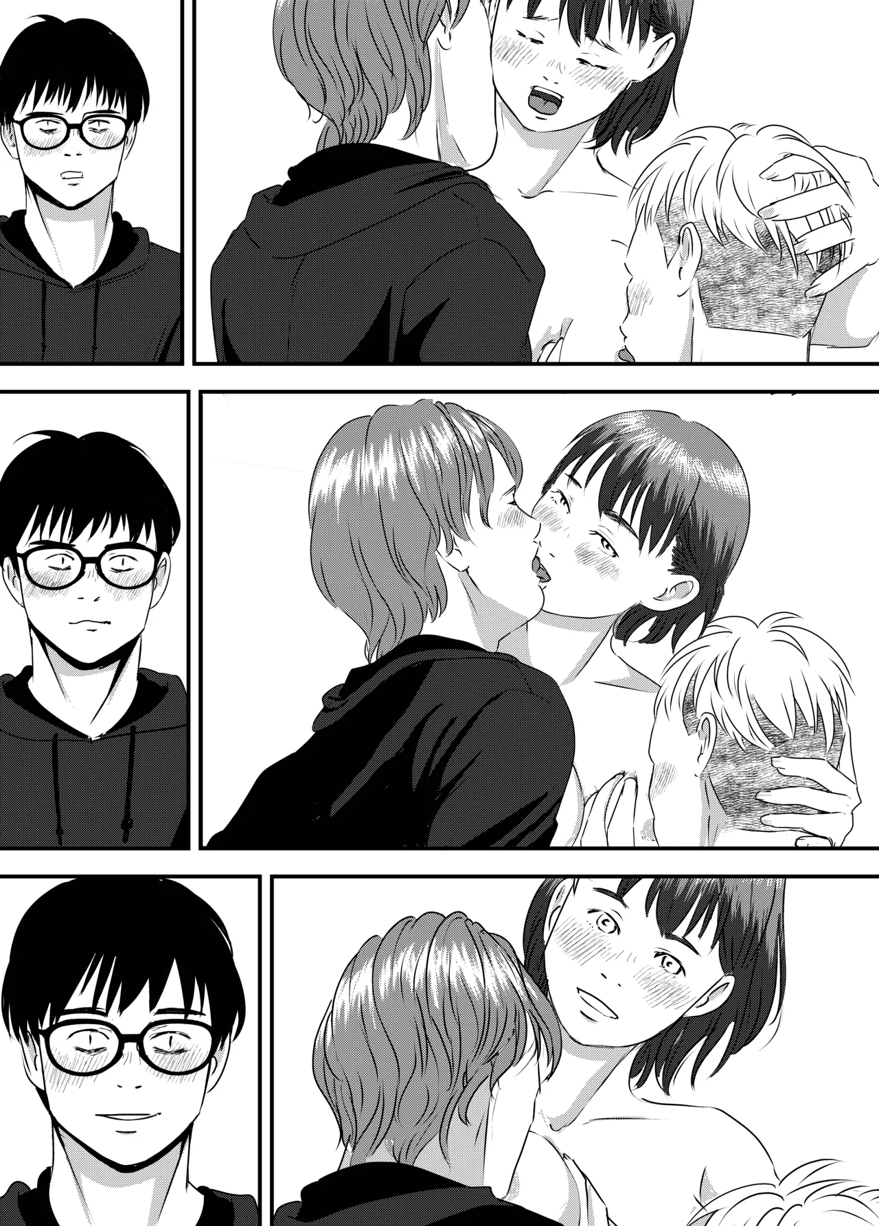 Nikushoku Joshi wa Hitori ja Tarinai! page 24 original parody - cunnilingus mmf threesome hentai manga - read online free