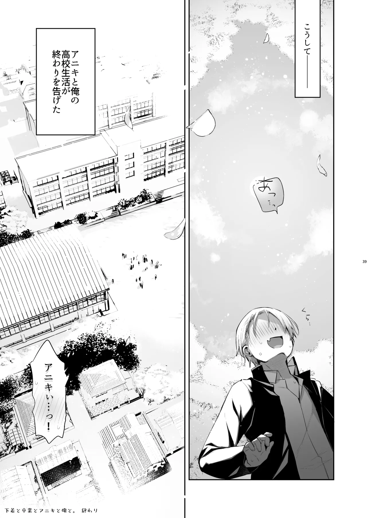 Shitagi to Sotsugyou to Aniki to Ore to page 34 original parody - nakadashi x-ray hentai manga - read online free