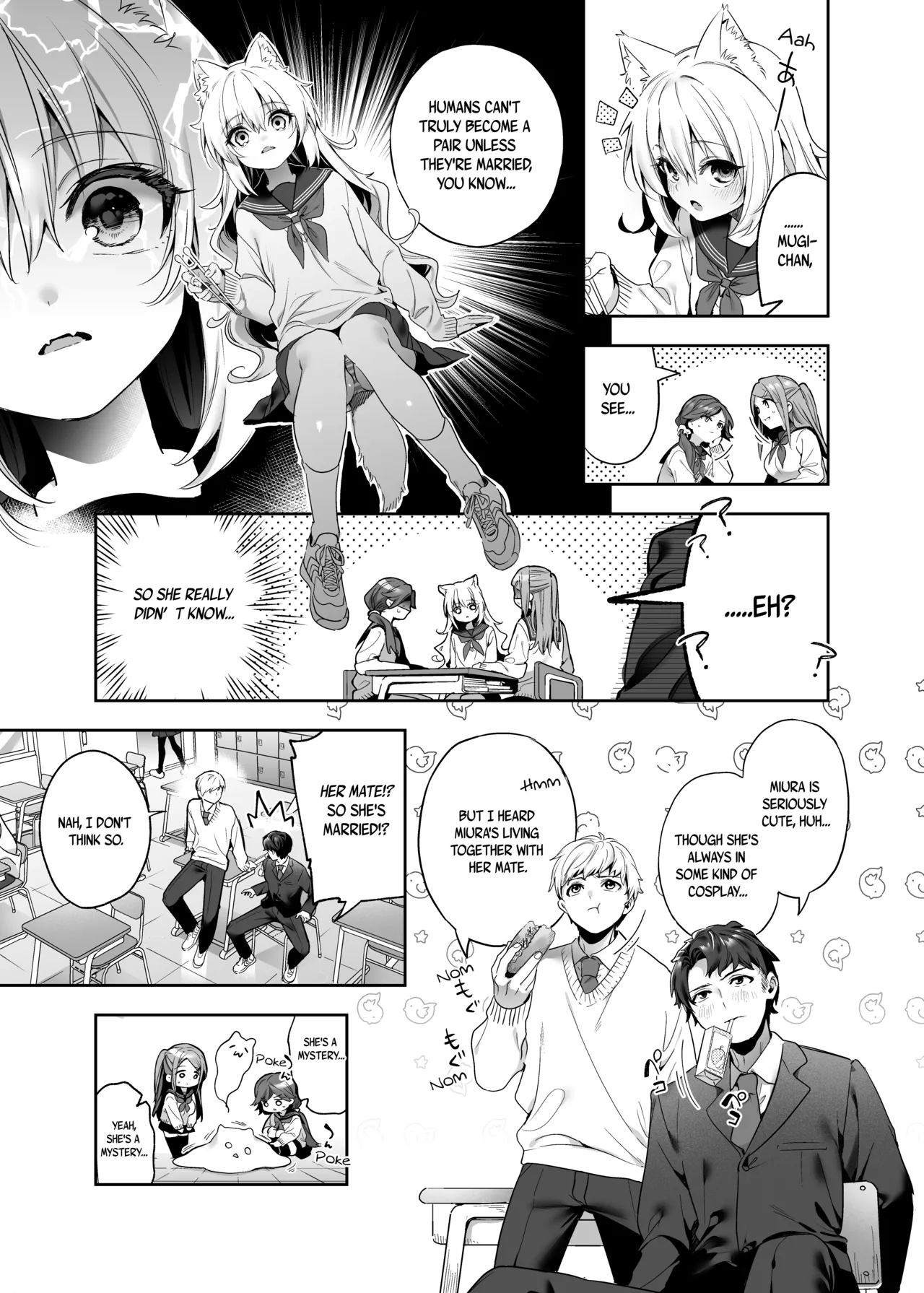 [Ringo no Naru Ki (Kise Itsuki)] Mugi no Ongaeshi -Gakuseihen- | Mugi's Repayment -Student Arc- [English] [Vivid Rabbit Translation] [Digital] page 10 original parody - schoolgirl uniform wolf girl hentai manga - read online free