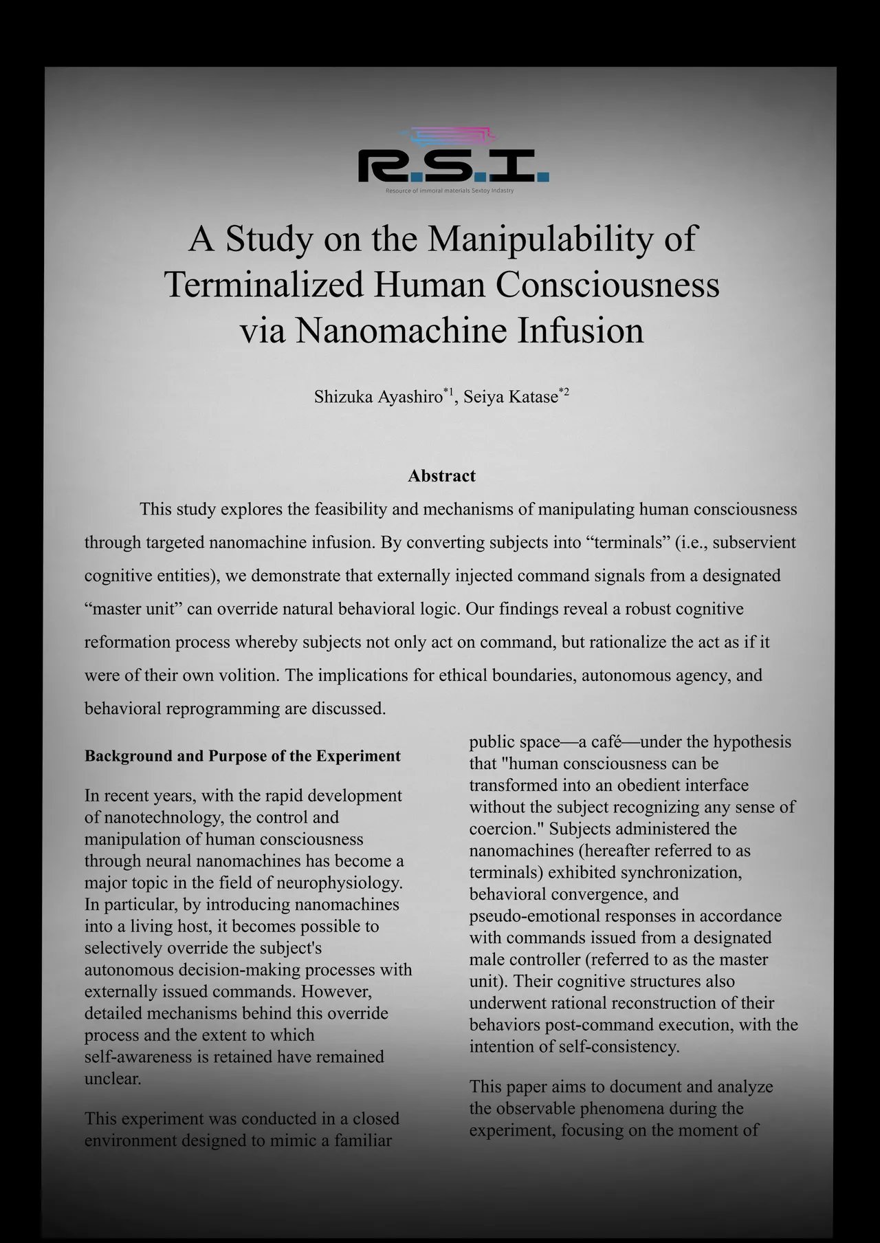 Nano Machine Touyo ni Yoru Tanmatsuka Josei Kotaigun e no Sousa Kanousei ni Kan suru Shokousatsu page 30 original parody - big breasts big nipples hentai manga - read online free