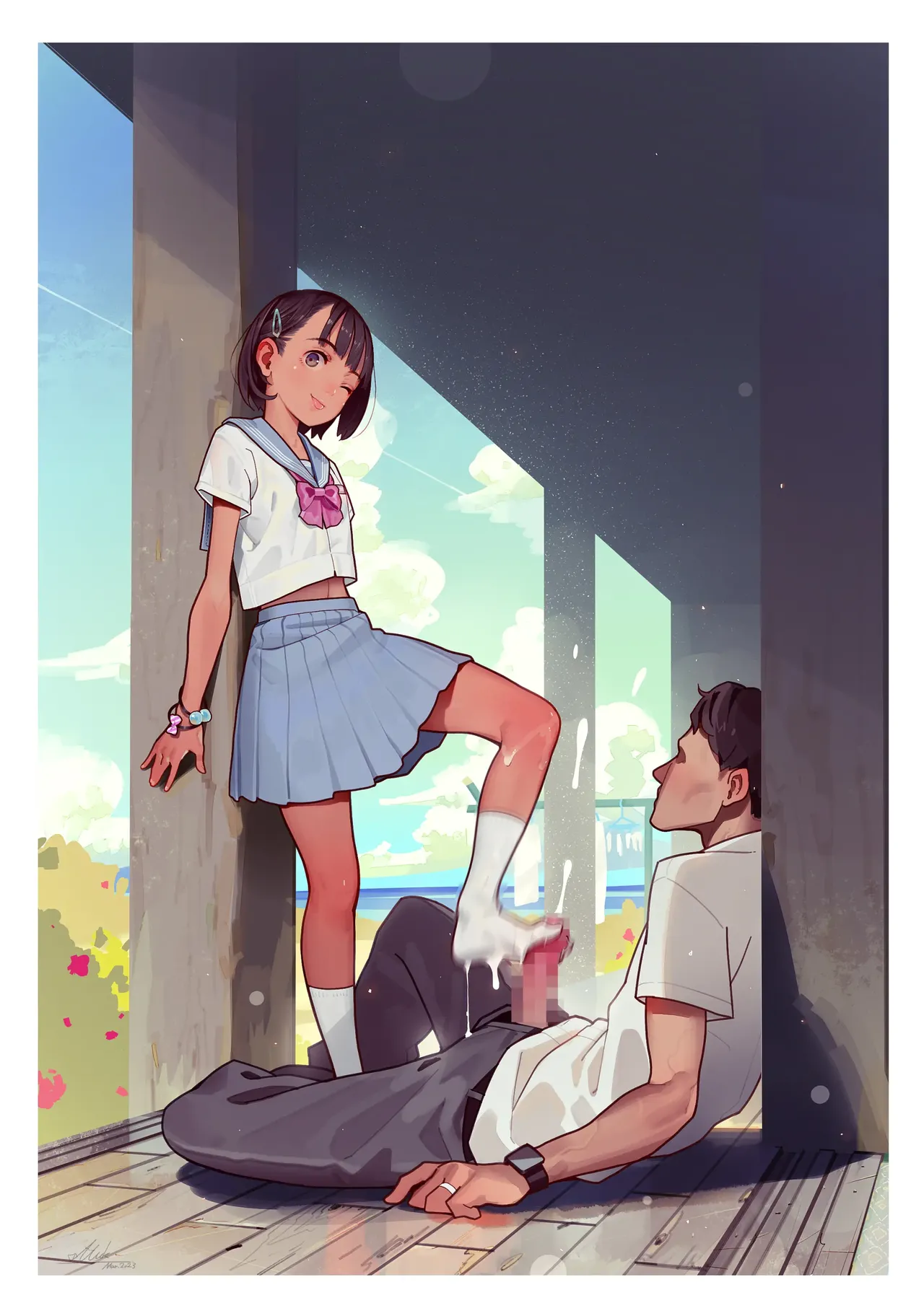 Otoko de asobu mesugaki-chan tachi illustration set 2020-2023 page 275 - full color dark skin hentai manga - read online free