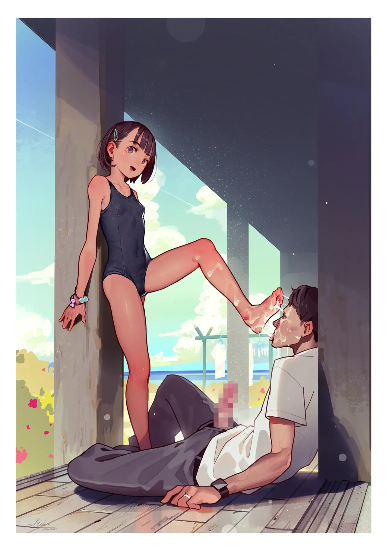Otoko de asobu mesugaki-chan tachi illustration set 2020-2023 page 282 - full color dark skin hentai manga - read online free
