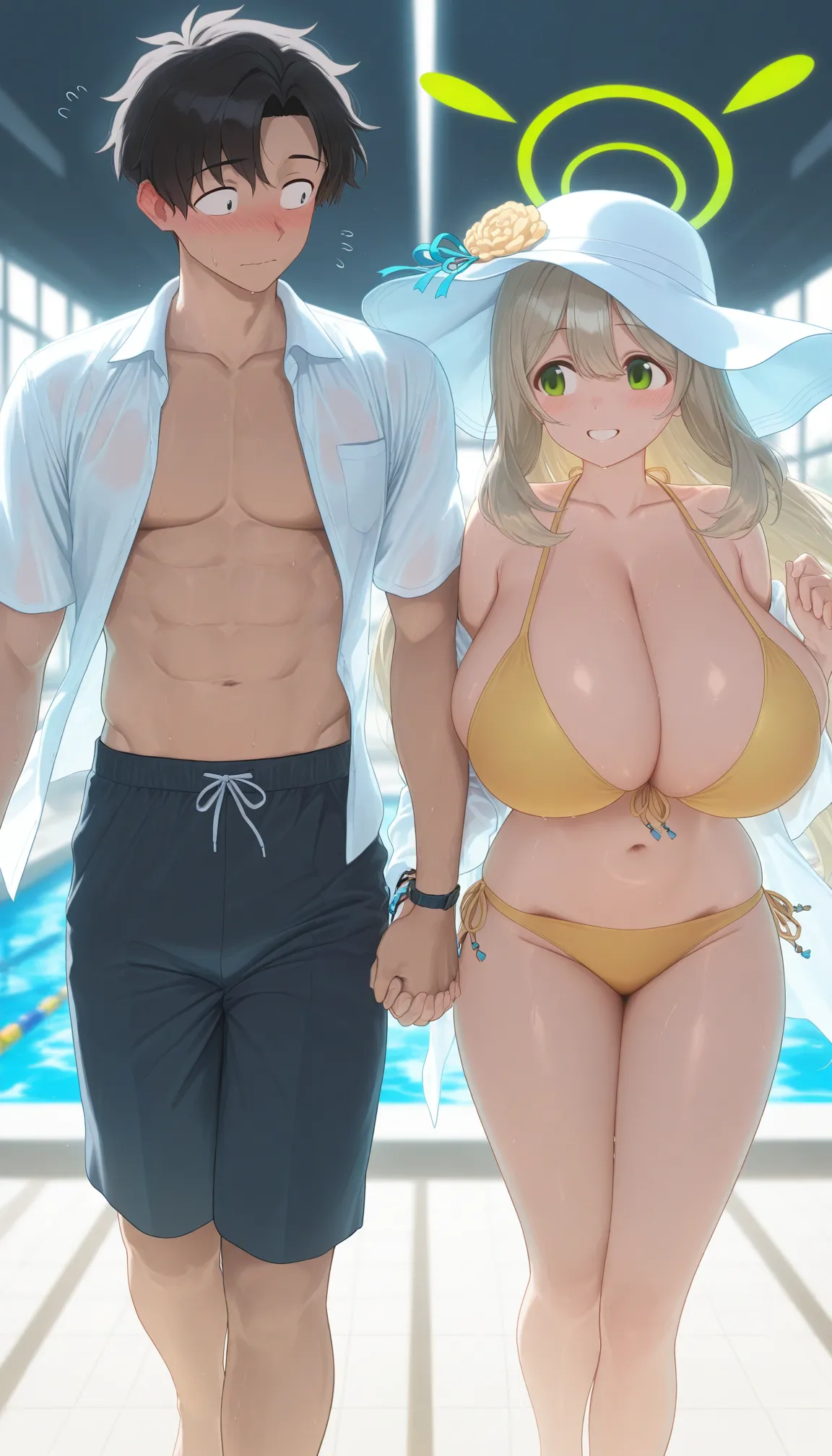 Nonomi - Summer with Sensei // ノノミ - 先生と過ごす夏  [210p] (Patreon) [AI Generated] page 11 featuring nonomi izayoi blue archive parody - big breasts huge breasts hentai manga - read online free