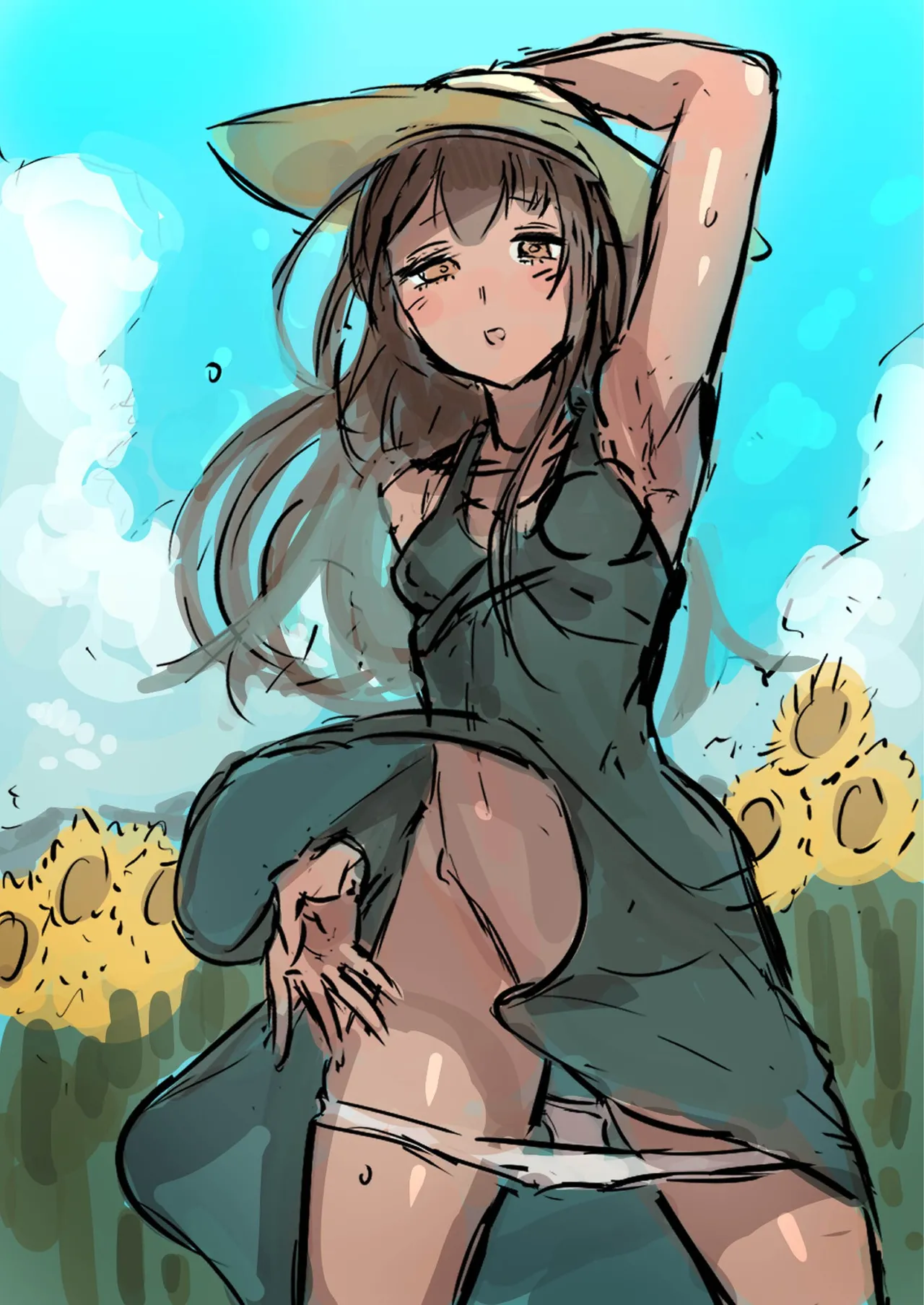 Hiyake Bishoujo ga Yuuwaku Shite Kurunda ga page 190 - sundress swimsuit hentai manga - read online free