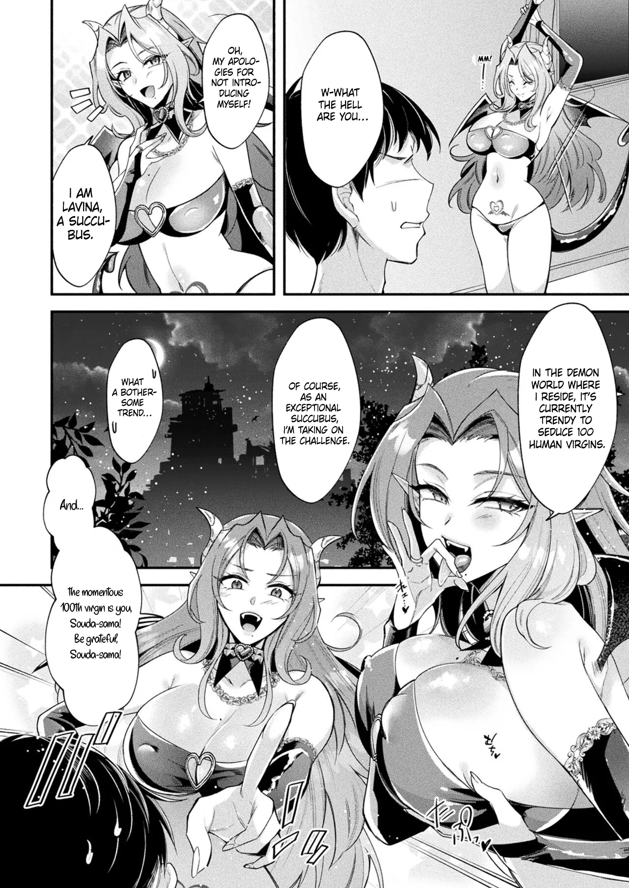 Page 2 of [Sunaba Yū]Kachiki Sakyubasu no Yuuwaku ~Chaamu Bicchi~ | The Temptation of a Feisty Succubus ~Charm Bitch~ [English] [RestScans] [Digital]