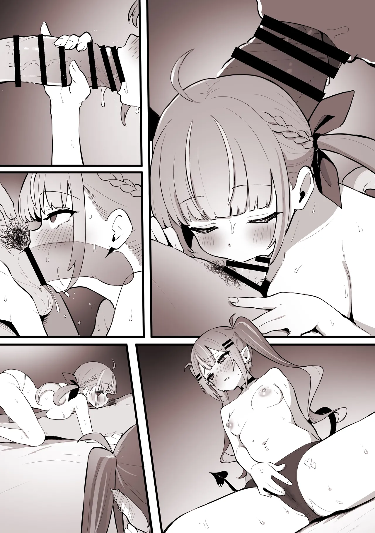 眷属にフェラしてる所をみせつけるあ〇あと、ヤキモチを焼くト〇様 page 11 featuring minato aqua hololive parody - group facesitting hentai manga - read online free