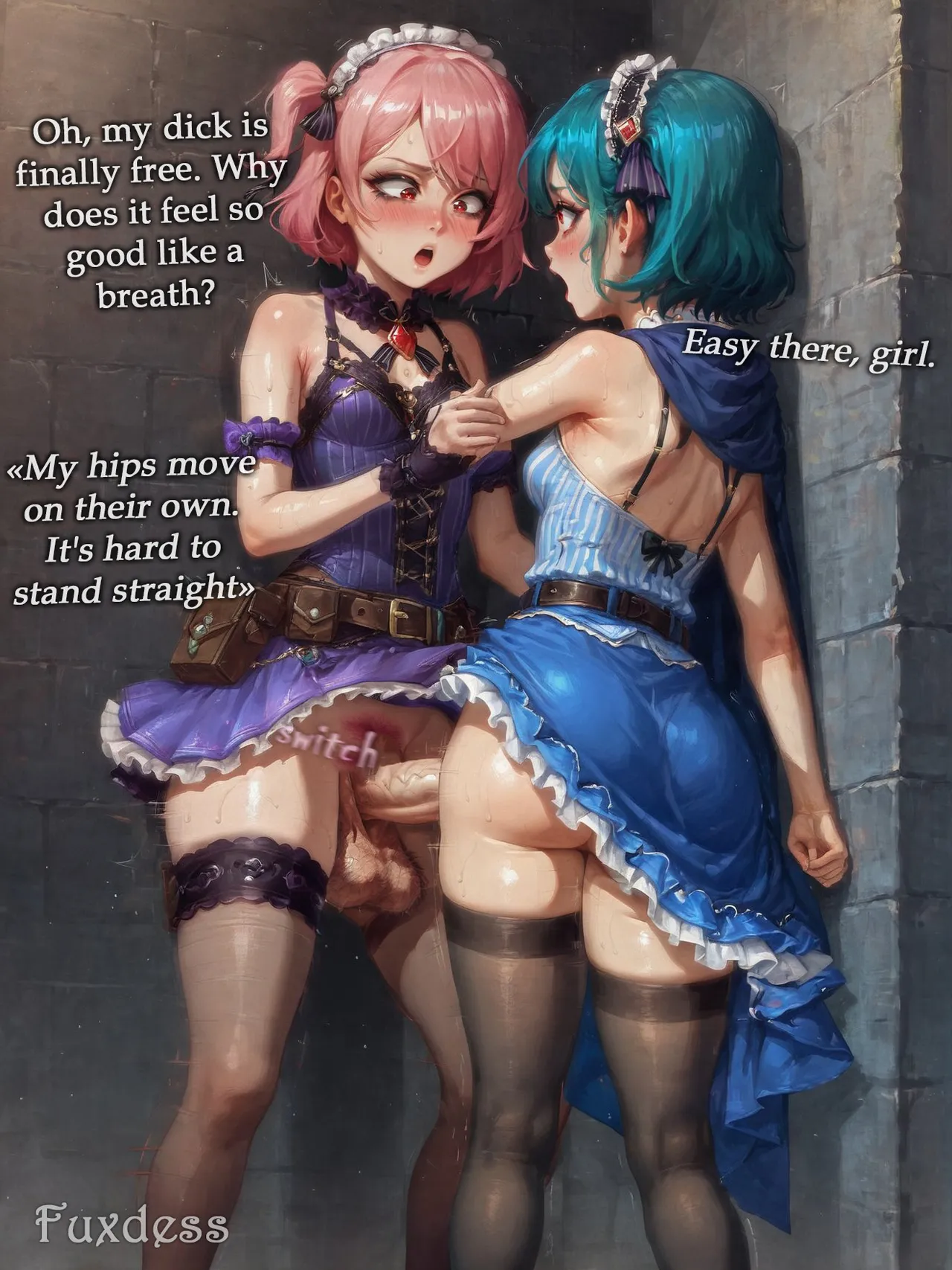 Page 18 of Potion show worker accidentally becomes a horribly sexy futanari monster! By Fuxdess, Part 2 [Ai generated]