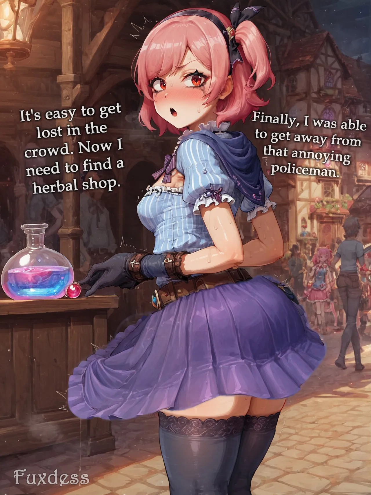 Page 9 of Potion show worker accidentally becomes a horribly sexy futanari monster! By Fuxdess, Part 2 [Ai generated]