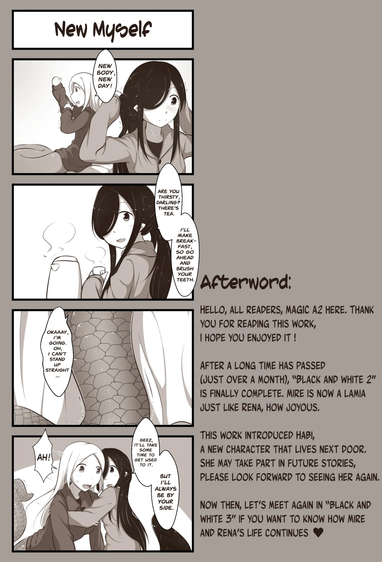 Black and White, You and Me 2 page 39 original parody - transformation monster girl hentai manga - read online free