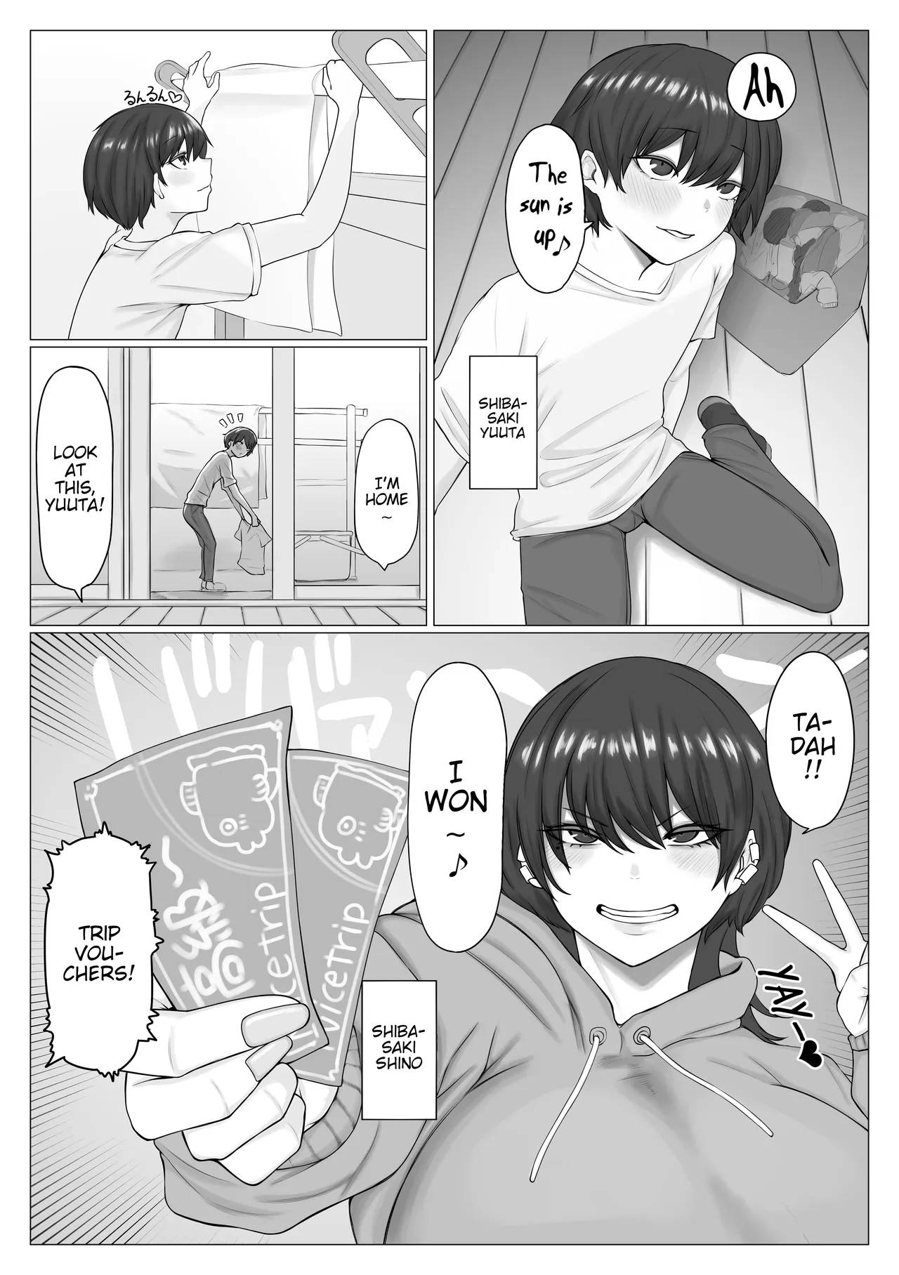 Page 2 of [Manbou Shoten] Shitei ga Ryokousaki de Mechakucha Sex suru Ohanashi | A Story Of An Older Sister and Little Brother Having Excessive Sex On A Trip [English]