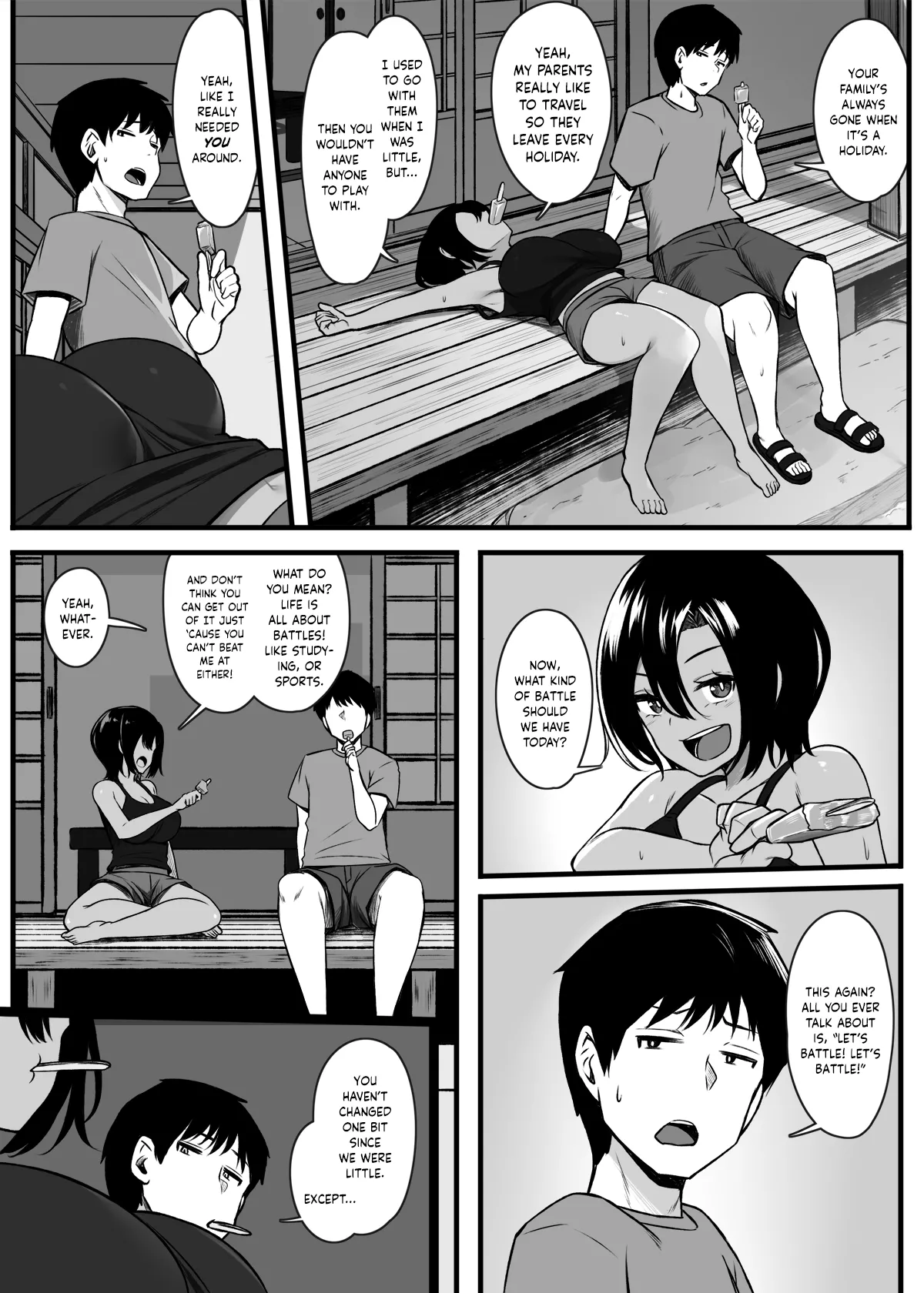 Page 3 of [Molta Shouten (Molta)] Makezu Girai na Osananajimi to H Shoubu suru Hanashi | A story where a Childhood Friend that hates Losing has a Sex Battle! [English] [LIQUIDPANT]