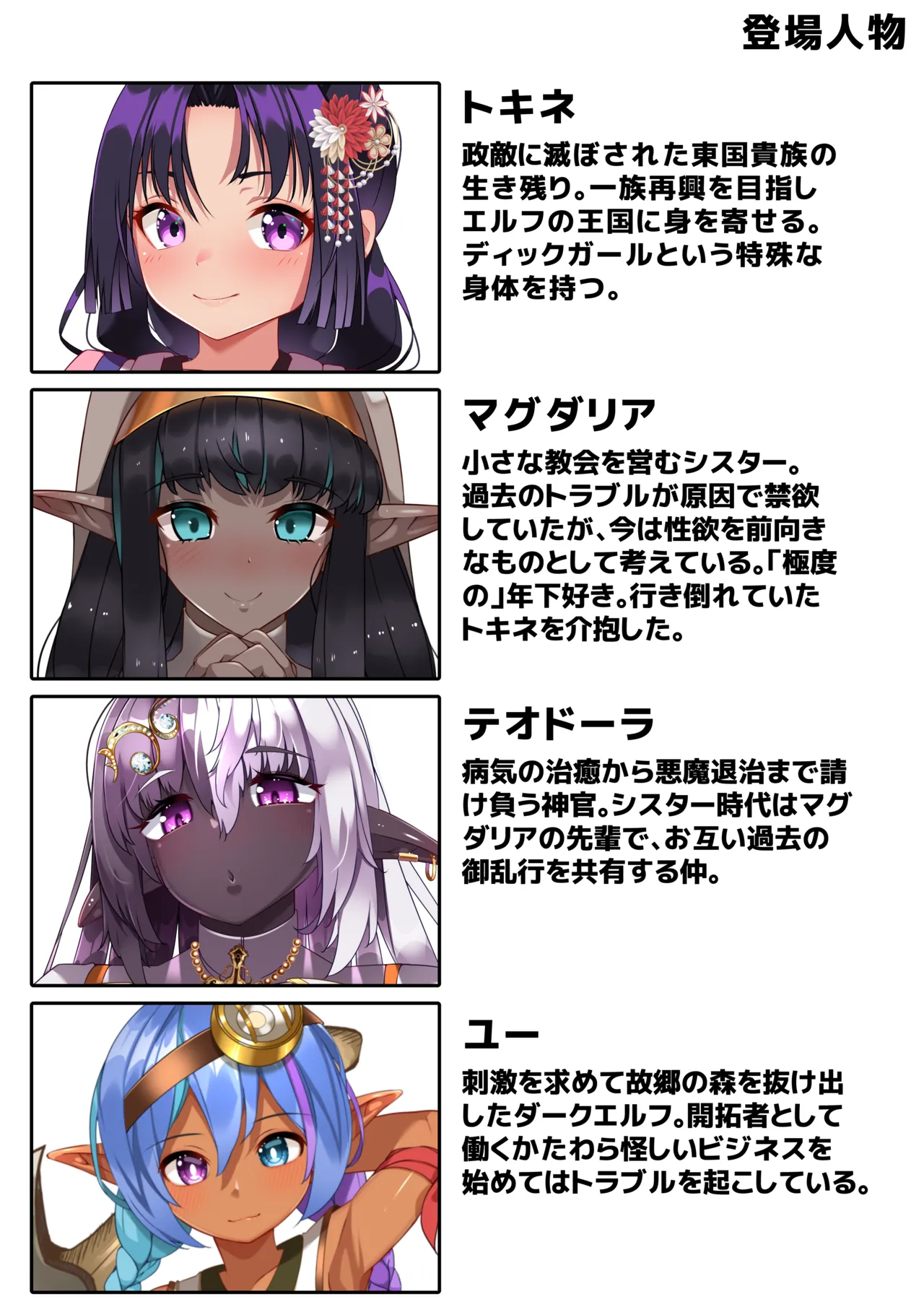 Page 2 of [Asakaze no Shizuku (Asakaze Abyss)] Dickgirl to Futanari Dark Elf to Kobito-ka - Tainai Kaiki.