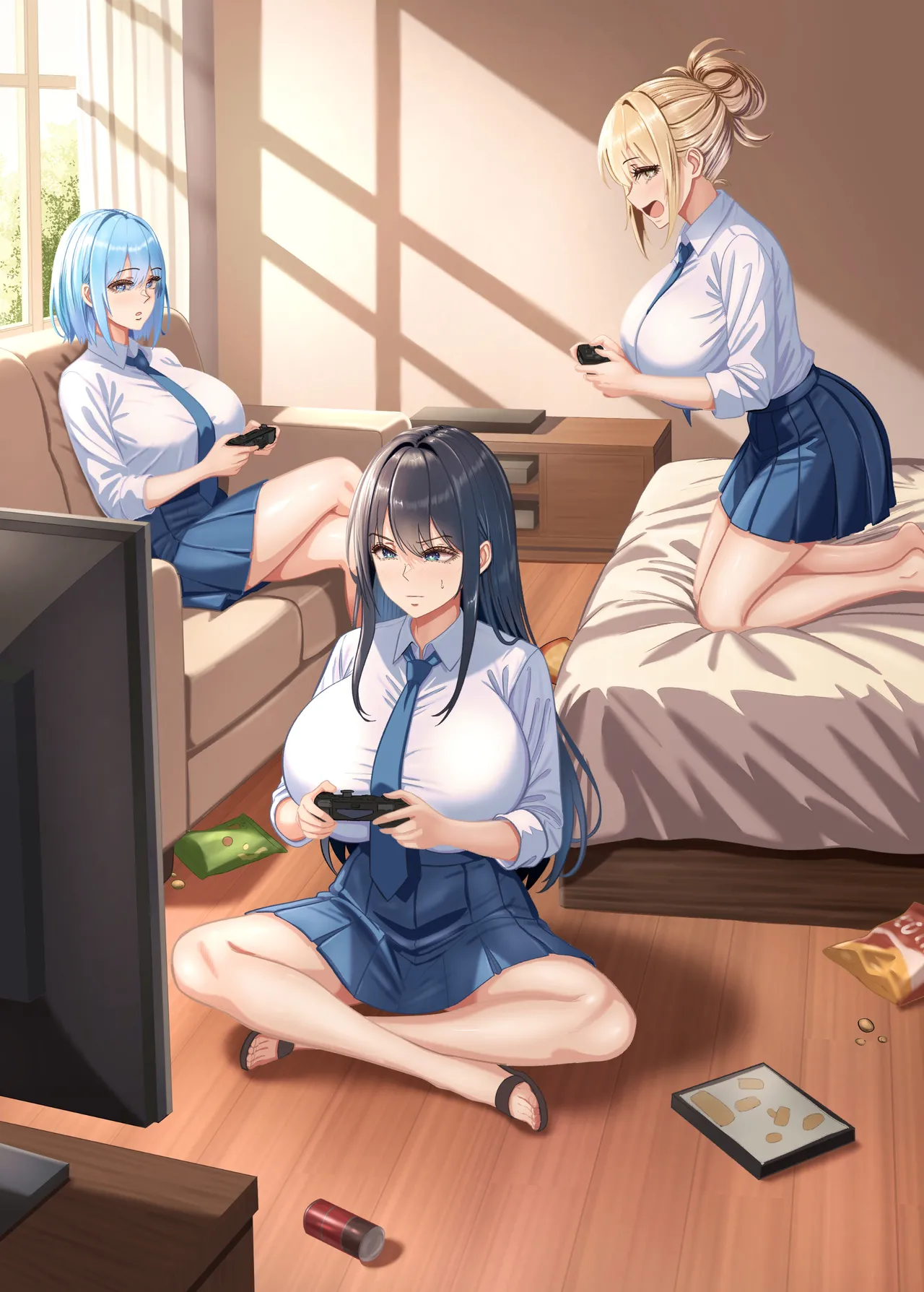 Ore no Heya, Iribitari Gyaru Darake - Bakunyuu bi Gyaru to 4P Nakadashi Life - Page 3