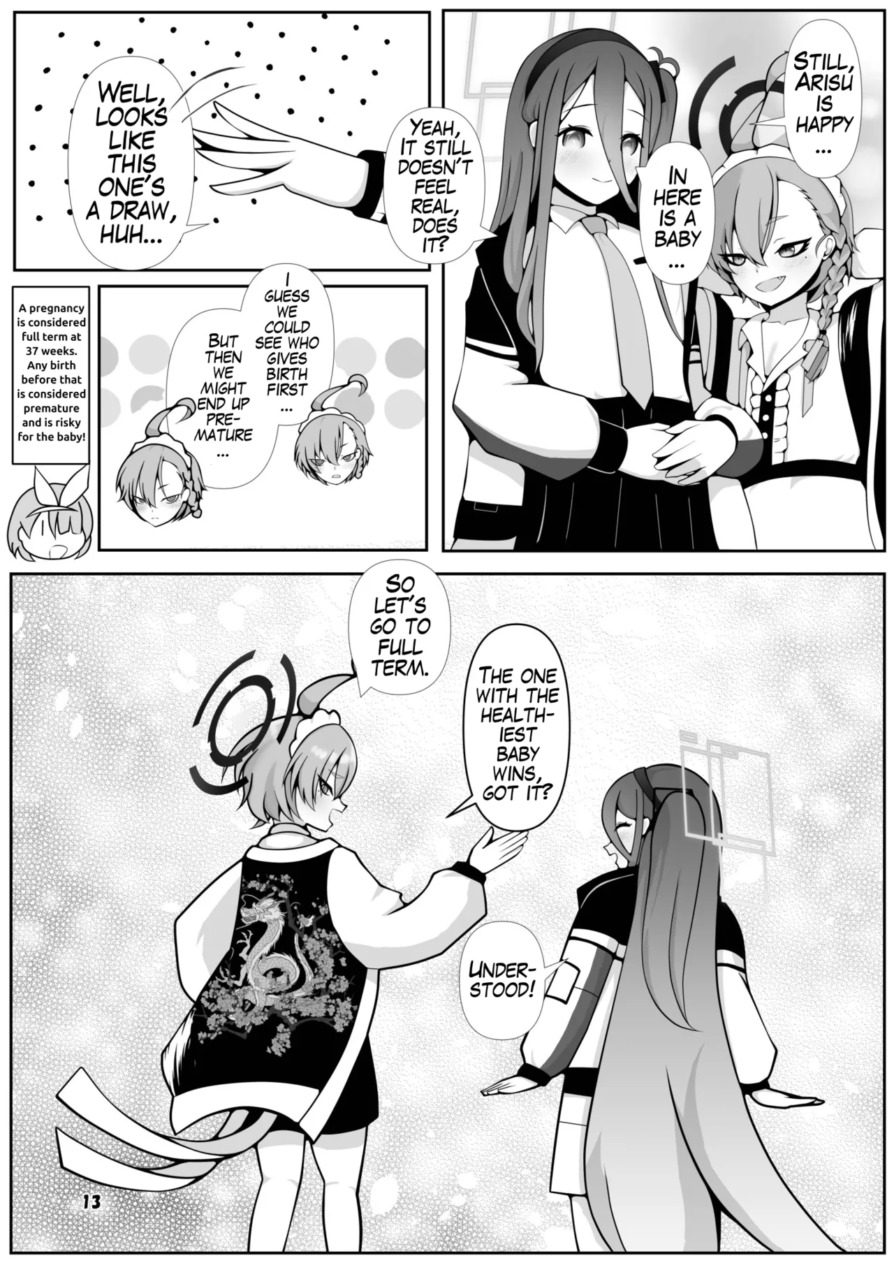 Page 13 of [Magical Kagechousukashi (Kagechousukashi,)] Neru to Arisu ga Mama ni Naru made ~Sensei to Kurasu Totsukitooka~ (Blue Archive) [English] [Digital]