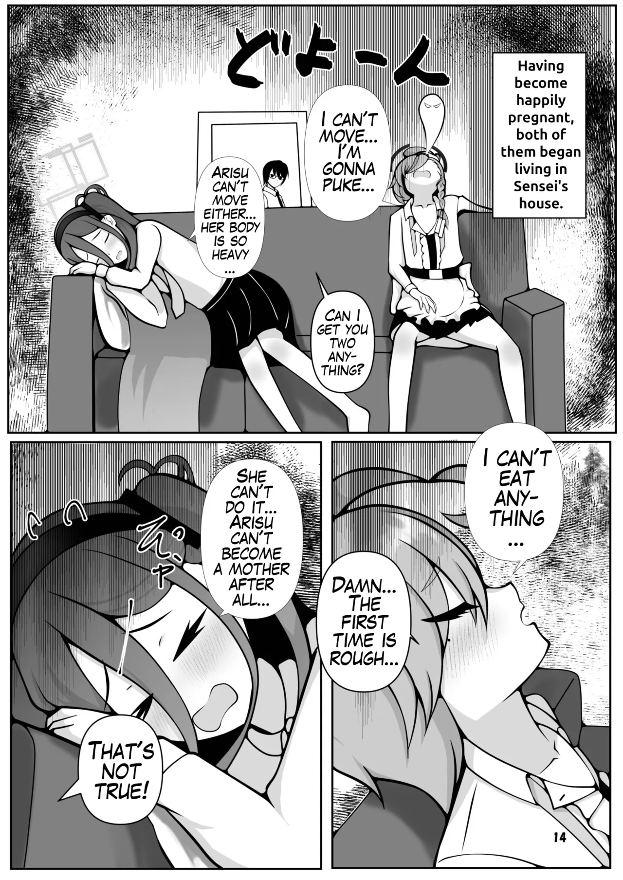 Page 14 of [Magical Kagechousukashi (Kagechousukashi,)] Neru to Arisu ga Mama ni Naru made ~Sensei to Kurasu Totsukitooka~ (Blue Archive) [English] [Digital]