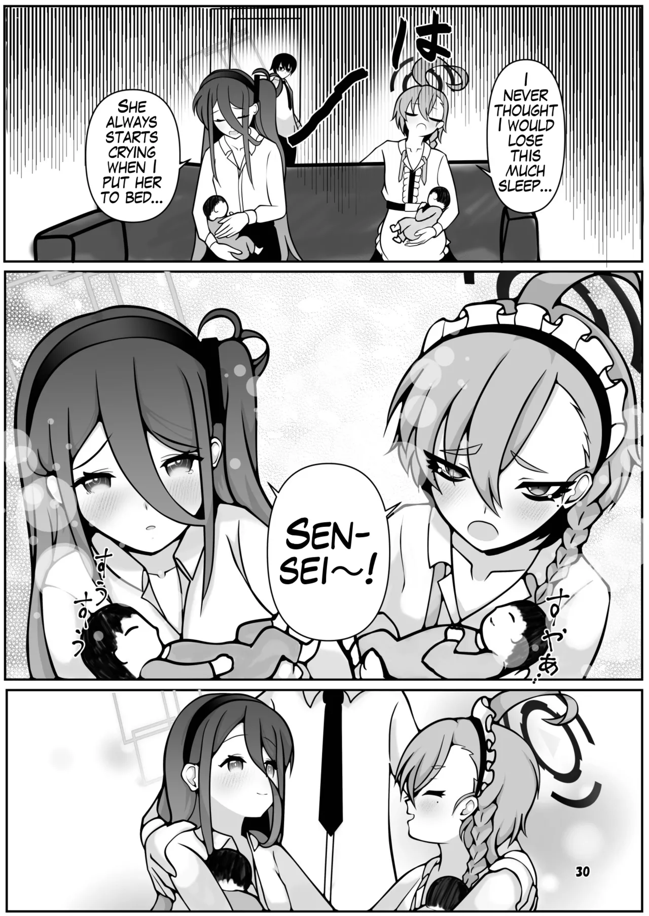 Page 30 of [Magical Kagechousukashi (Kagechousukashi,)] Neru to Arisu ga Mama ni Naru made ~Sensei to Kurasu Totsukitooka~ (Blue Archive) [English] [Digital]