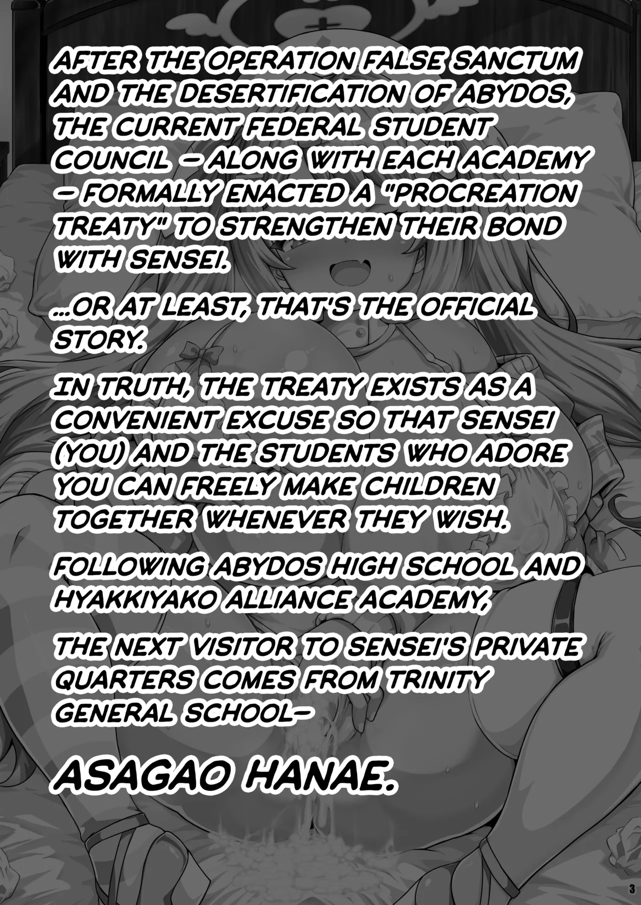 Page 3 of [Kasou Genjitsu (Hasekura Noise)] THE Haramase Asagao Hanae | The Breeding Record of Asagao Hanae (Blue Archive) [English] [Shiromaru] [Digital]