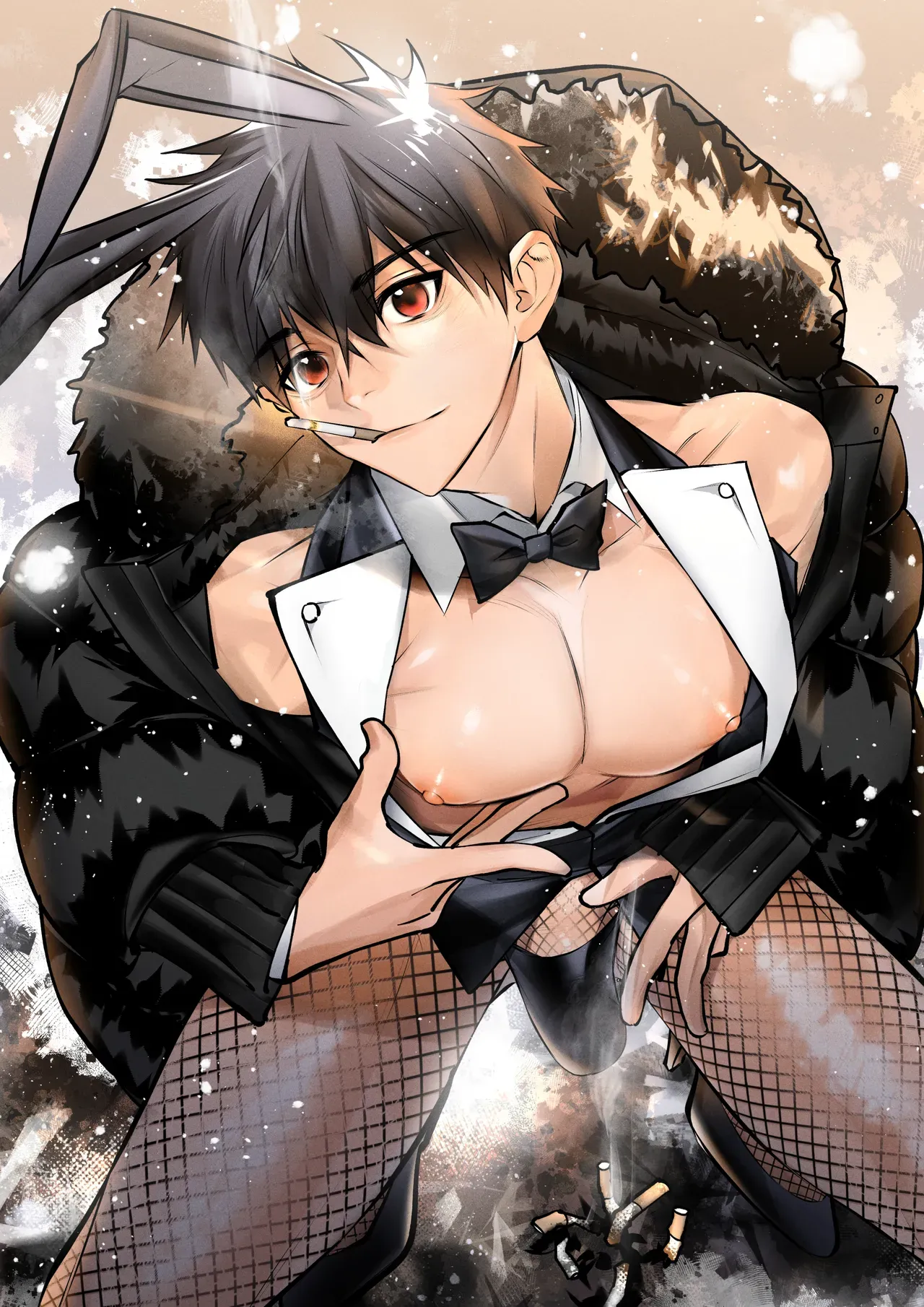 Page 2 of [Inutohone (Shikan)] Yukizuri Bunny to okirakuetchi 與偶遇的兔男郎來場輕鬆的一夜情吧[DL版] chinese TR (ai翻譯）