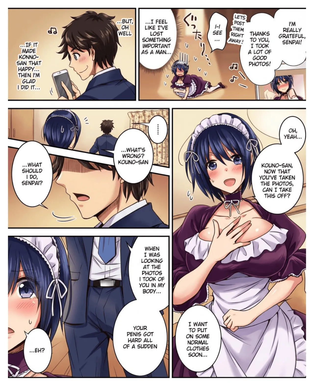 Page 12 of [Amuai Okashi Seisakusho (Matsuzono)] Costume Tengoku ~Shokuba no Kouhai to Irekawatte Kisekae Ningyou ni Sareru Boku~ [English] [Full color]