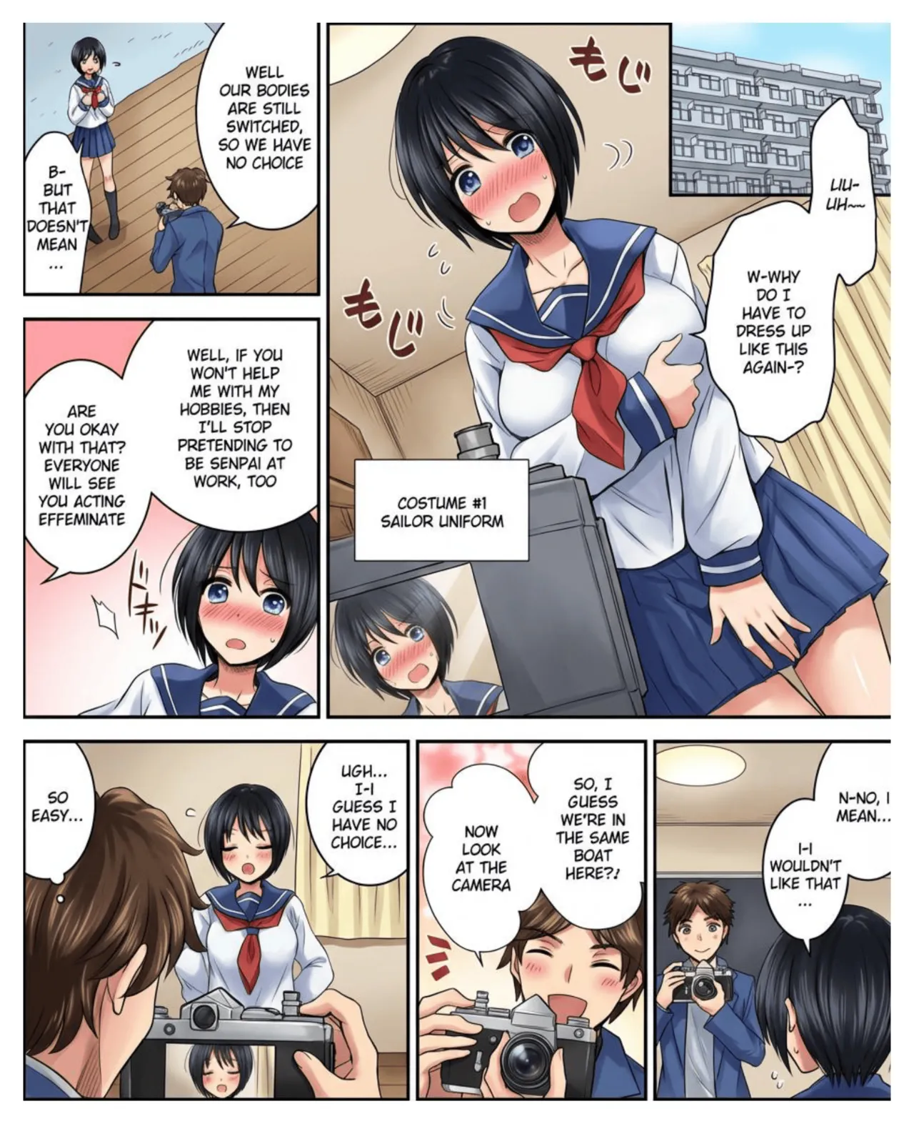 Page 13 of [Amuai Okashi Seisakusho (Matsuzono)] Costume Tengoku ~Shokuba no Kouhai to Irekawatte Kisekae Ningyou ni Sareru Boku~ [English] [Full color]
