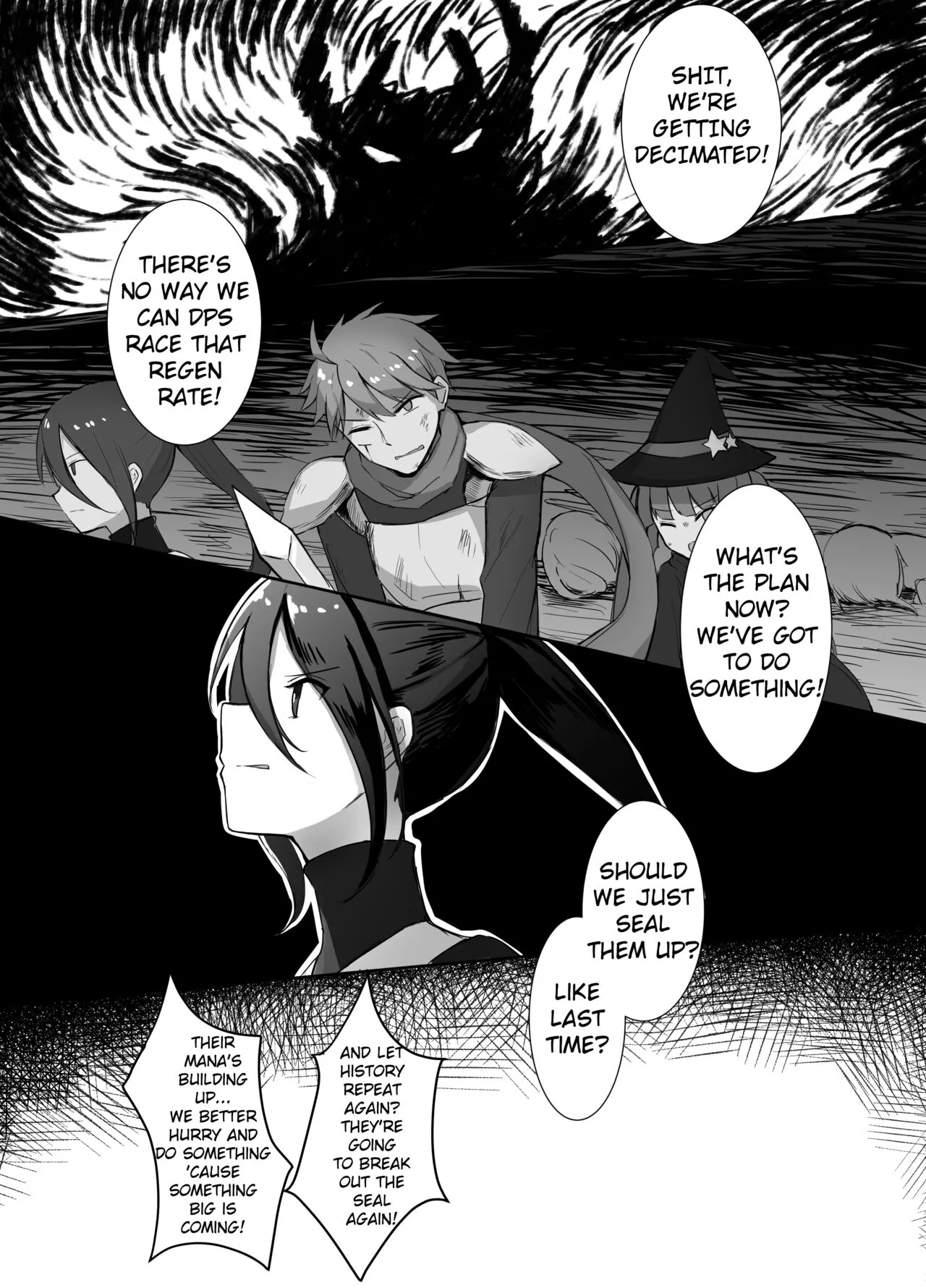 Page 2 of [Boukensha X no Sakaba (Boukensha C)] Maou Toubatsu Shippai Heroine Gisei Normal End de Utsu ni Natta Koutensei Futanari Kenshi to Otokonoko Shinkan no Hanashi | Crestfallen Futanari x Femboy Priest: Prepare to Cum Edition [English] [Decensored]