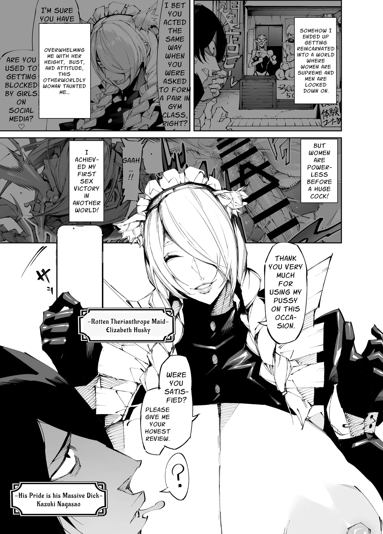 Page 2 of [Yakiniku Tabetei (Pobotto)] Kyokon Tensei -Seiki Shijou Shugi na Isekai ni Tensei shita no de Bakunyuu Bijo to Hame Makuri -Gyaru Amazon & Inran Sister Hen- | Big Dick Reincarnation ~Fuckin' Big Titty Babes in a Genital Supremacism World~ Amazoness & Nun [English] {Penguin Piper}