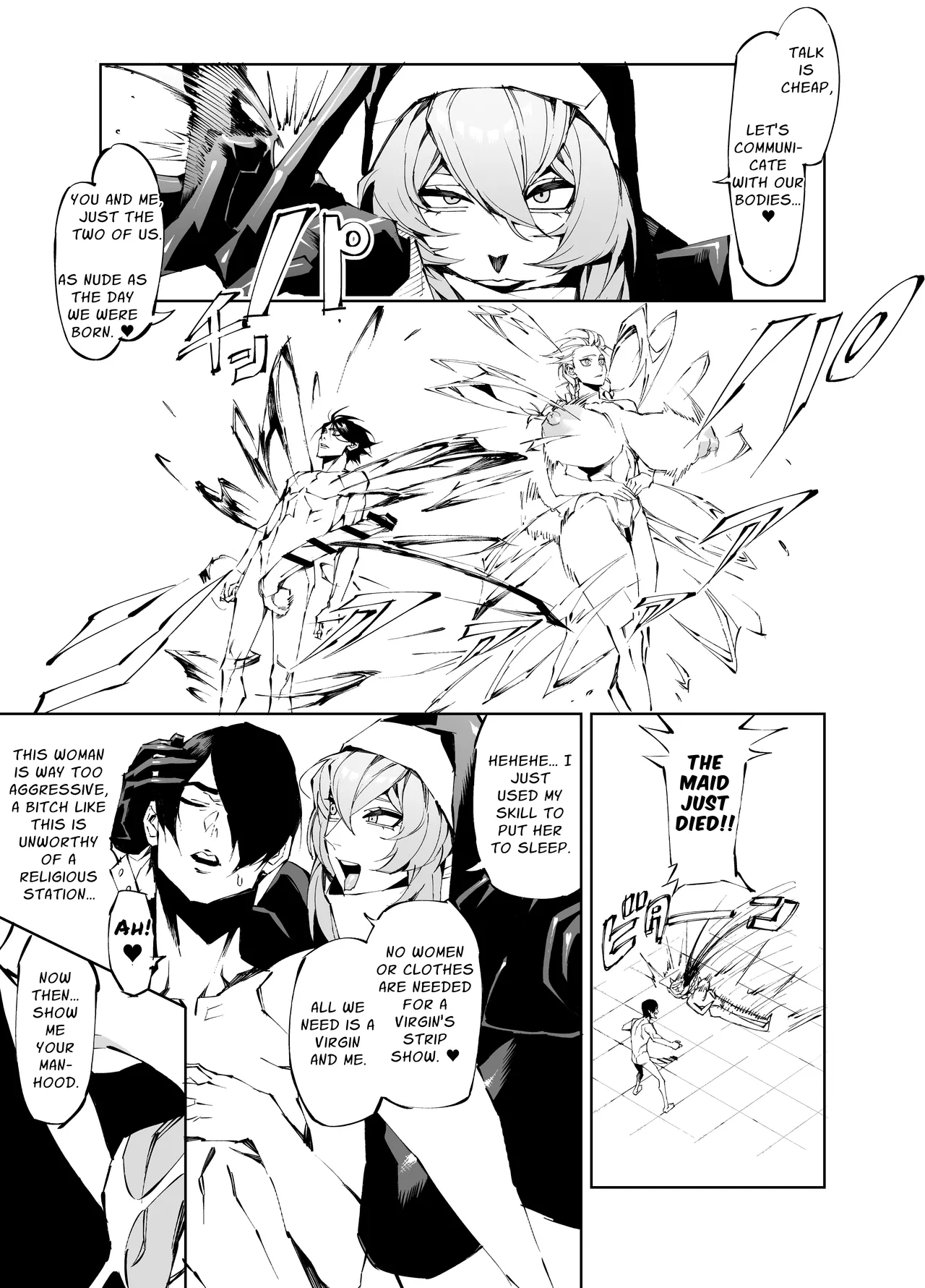 Page 28 of [Yakiniku Tabetei (Pobotto)] Kyokon Tensei -Seiki Shijou Shugi na Isekai ni Tensei shita no de Bakunyuu Bijo to Hame Makuri -Gyaru Amazon & Inran Sister Hen- | Big Dick Reincarnation ~Fuckin' Big Titty Babes in a Genital Supremacism World~ Amazoness & Nun [English] {Penguin Piper}
