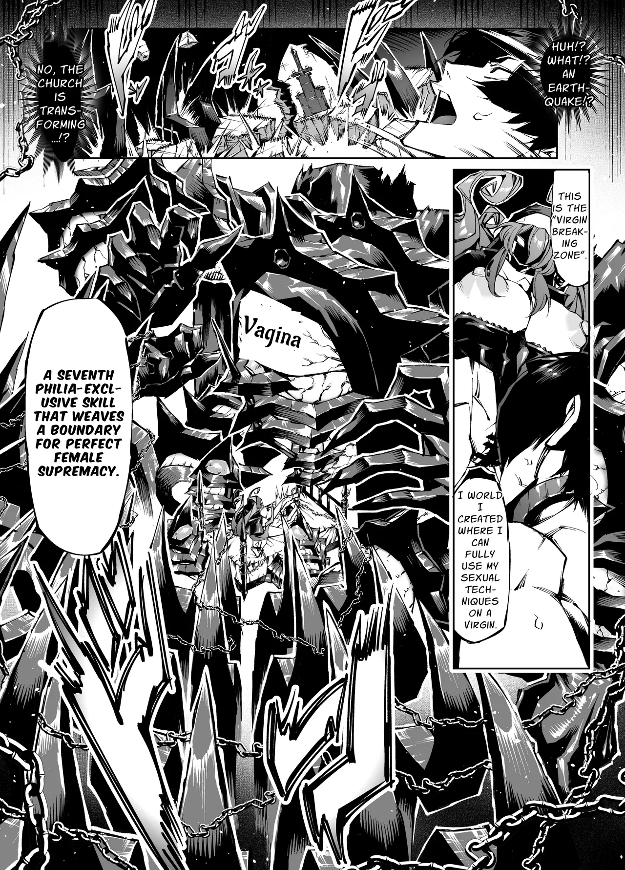Page 35 of [Yakiniku Tabetei (Pobotto)] Kyokon Tensei -Seiki Shijou Shugi na Isekai ni Tensei shita no de Bakunyuu Bijo to Hame Makuri -Gyaru Amazon & Inran Sister Hen- | Big Dick Reincarnation ~Fuckin' Big Titty Babes in a Genital Supremacism World~ Amazoness & Nun [English] {Penguin Piper}
