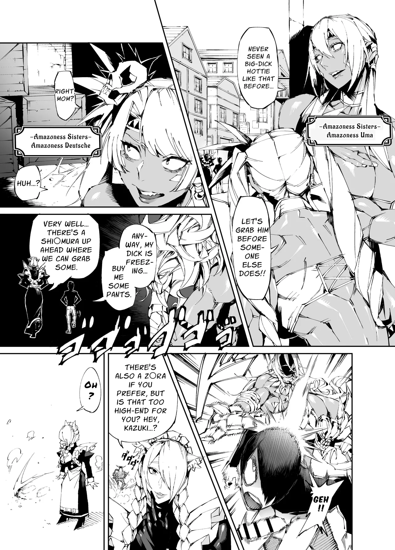 Page 7 of [Yakiniku Tabetei (Pobotto)] Kyokon Tensei -Seiki Shijou Shugi na Isekai ni Tensei shita no de Bakunyuu Bijo to Hame Makuri -Gyaru Amazon & Inran Sister Hen- | Big Dick Reincarnation ~Fuckin' Big Titty Babes in a Genital Supremacism World~ Amazoness & Nun [English] {Penguin Piper}