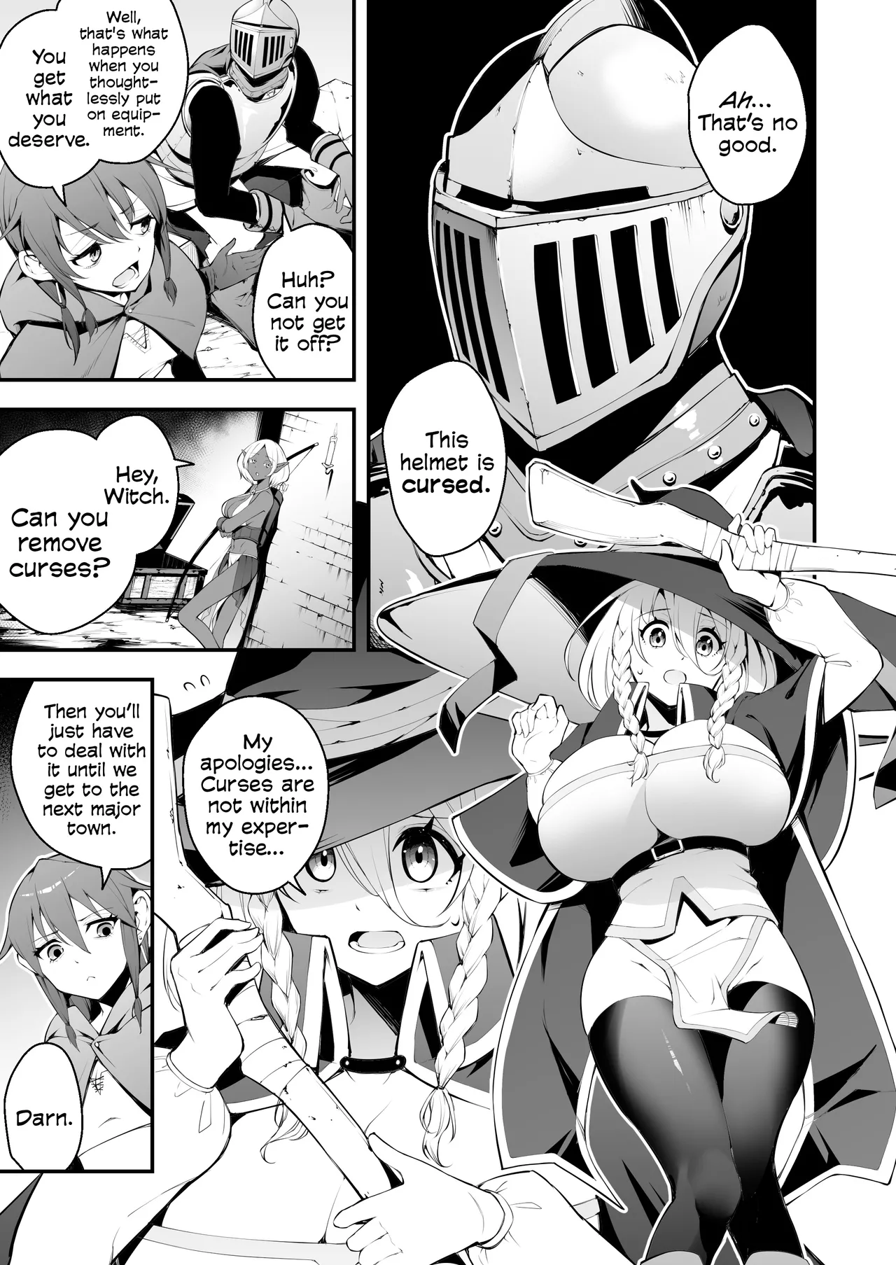 Page 2 of [Jisyakunyudo (Nanameno Hayuta)] The Apprentice Witch And The Cursed Dick | Minarai Majo to Noroi no Chinpo [English] [Cookie Cruncher] [Digital]