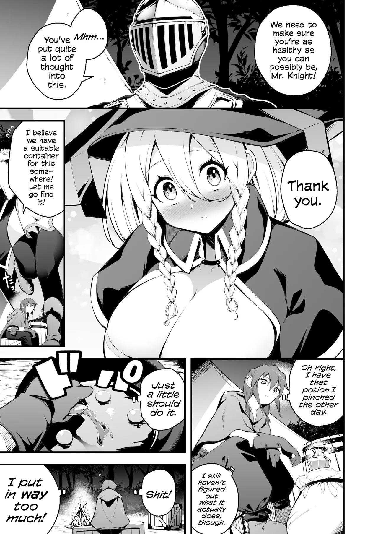 Page 4 of [Jisyakunyudo (Nanameno Hayuta)] The Apprentice Witch And The Cursed Dick | Minarai Majo to Noroi no Chinpo [English] [Cookie Cruncher] [Digital]