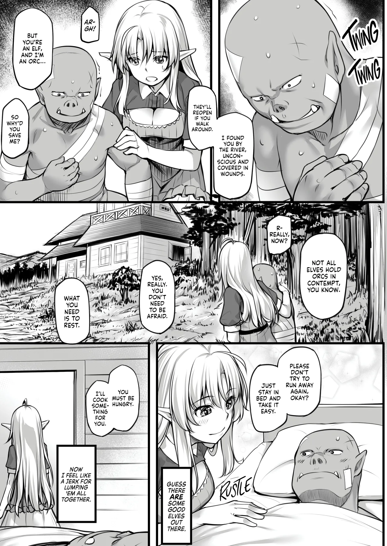 Page 5 of [Area14 (Kasei)] Watashi no Orc-san + Elf Shimai to Orc-san | My Darling Orc + Sibling Rivalry [English] [J18] [Decensored] [Digital]