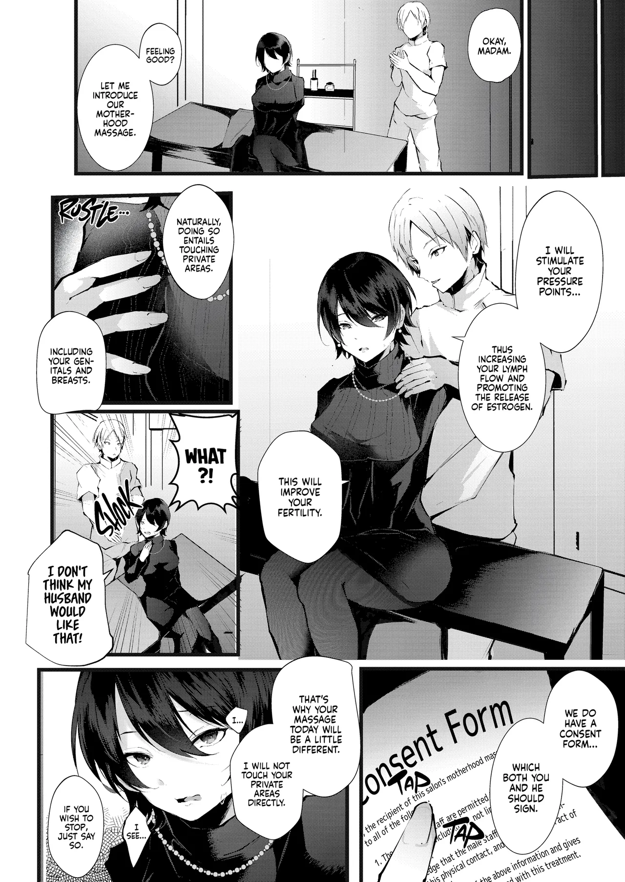 Page 5 of [FZ: (Fujisaki Fujiko)] Kakkou no Rakuin ~Ninkatsu Kyonyuu Hitozuma ga Biyaku Jirashi Massage ni Kokomo mo Karada mo Ochiru made~ | The Mark of the Cuckoo [English] [J18] [Decensored] [Digital]