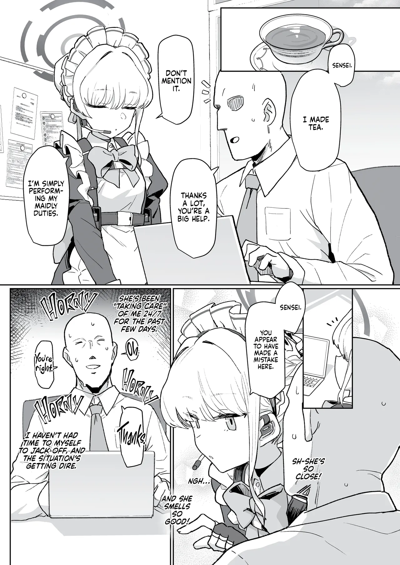 Page 2 of [Ballistic onahole (Б)] Dokidoki Toki Meki Maid Kiss | Maid Made for Making Out (Blue Archive) [English] [Summer Salt] [Decensored] [Digital]