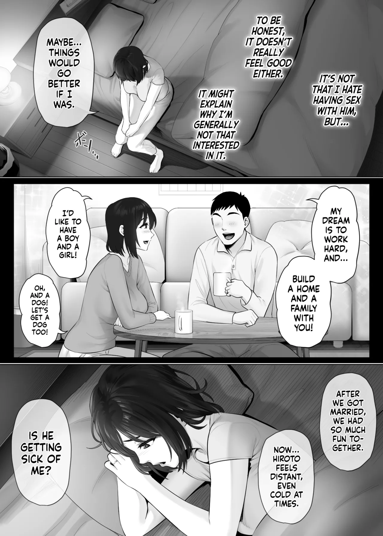 Page 6 of [Mitsumitsu Niku (Hikitogu)] LeveChi na Swapping 2 ~Hatsu Zecchou de Iki Kuruu Tsuma Hen~ | Swinging With the Pros 2: A Housewife's First Orgasm [English] [head empty]