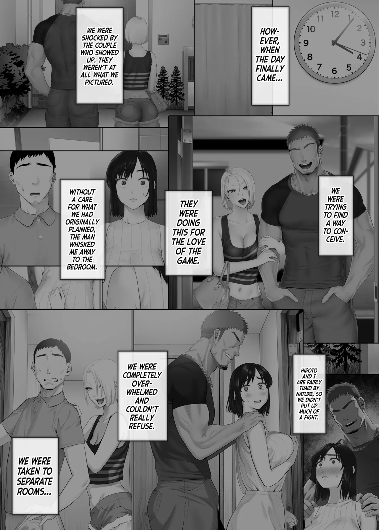 Page 8 of [Mitsumitsu Niku (Hikitogu)] LeveChi na Swapping 2 ~Hatsu Zecchou de Iki Kuruu Tsuma Hen~ | Swinging With the Pros 2: A Housewife's First Orgasm [English] [head empty]